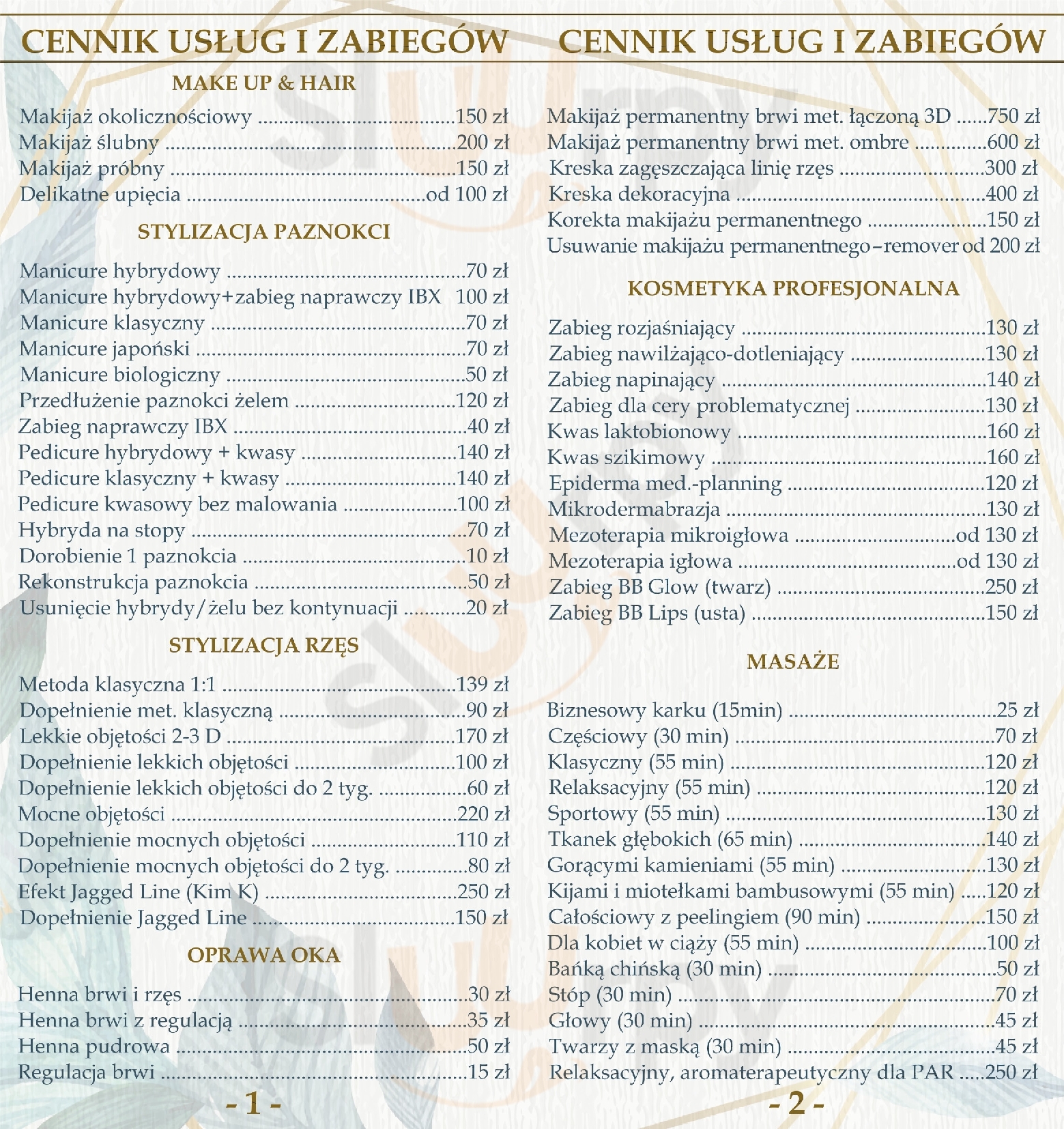 Mulk Checz Kaszebsko Miszewko Menu - 1