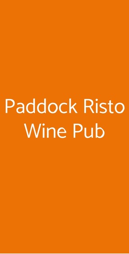 Paddock Bistrot & Public House, Torino