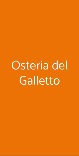 Osteria Il Galletto, Borgo San Lorenzo