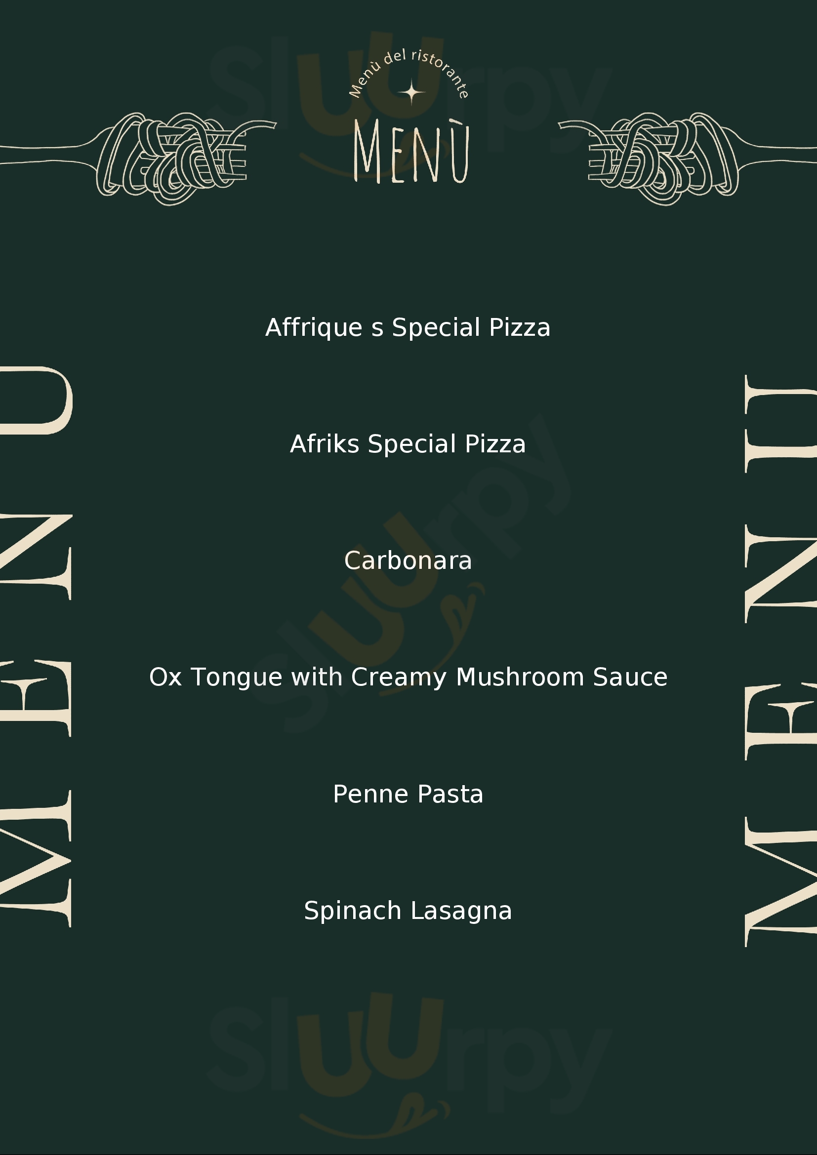 Afriques-italian-restaurant Iloilo City Menu - 1