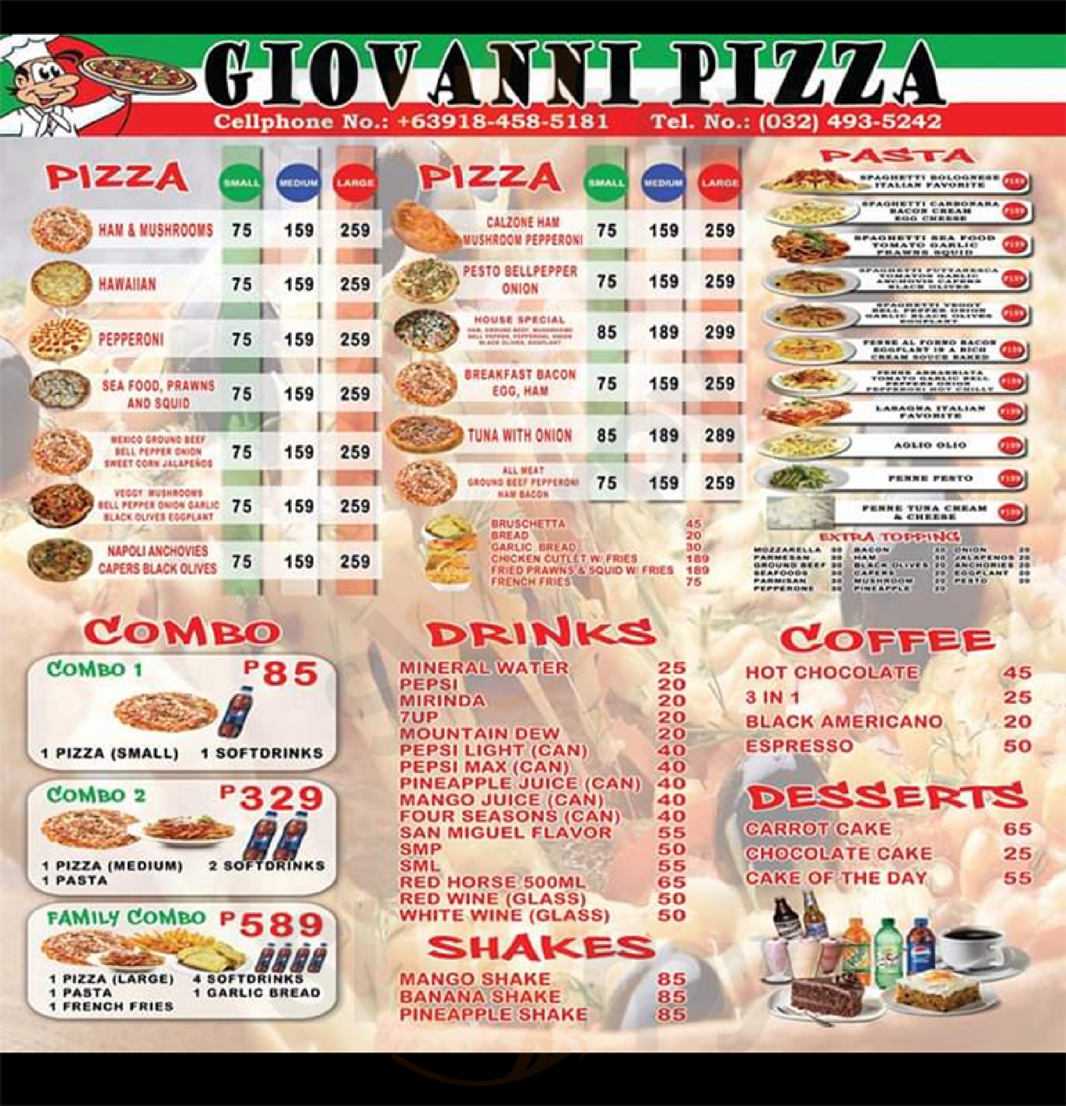 Giovanni Italia Pizza Cebu Island Menu - 1
