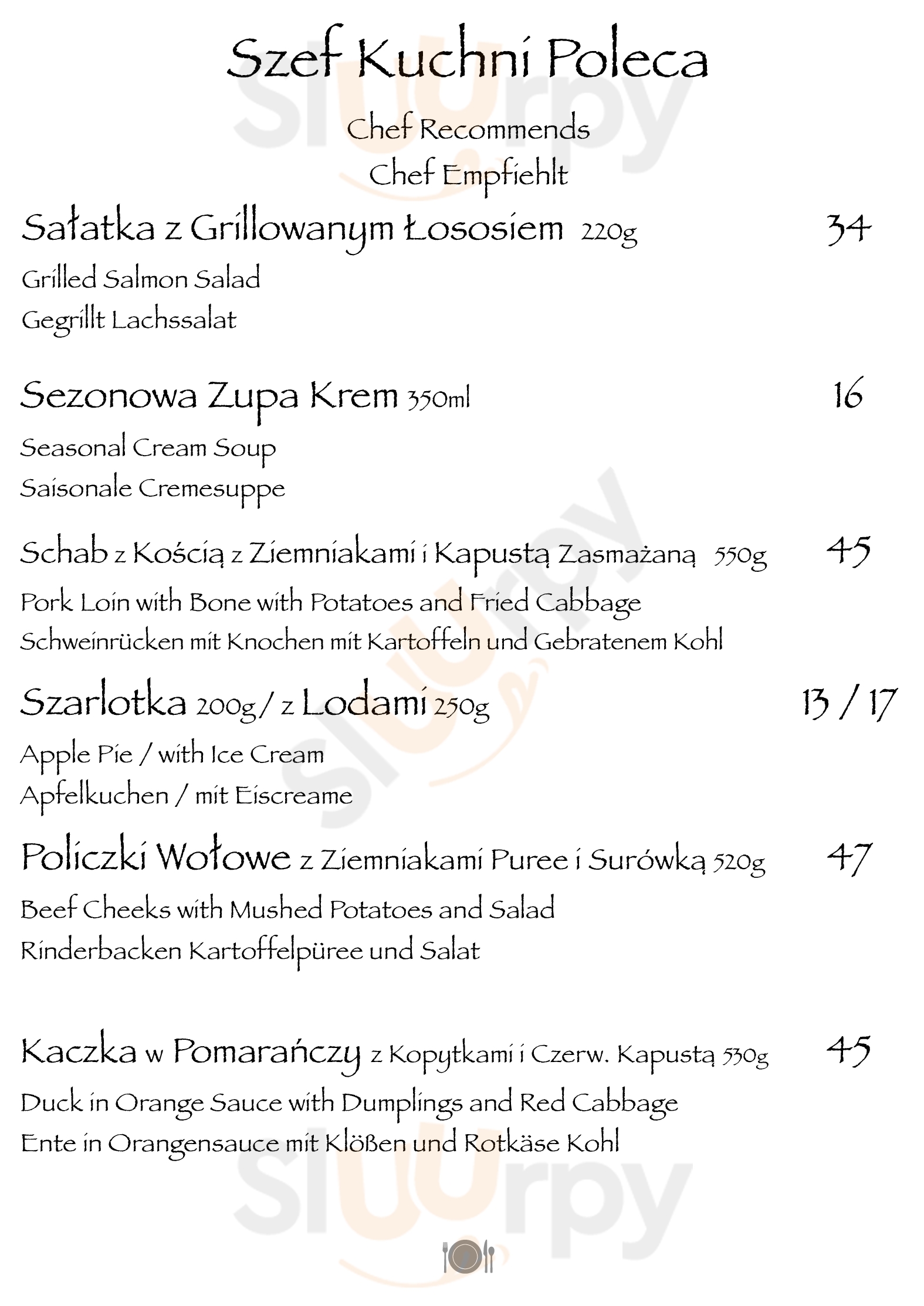 Hotel Dunajec - Restauracja Tarnów Menu - 1