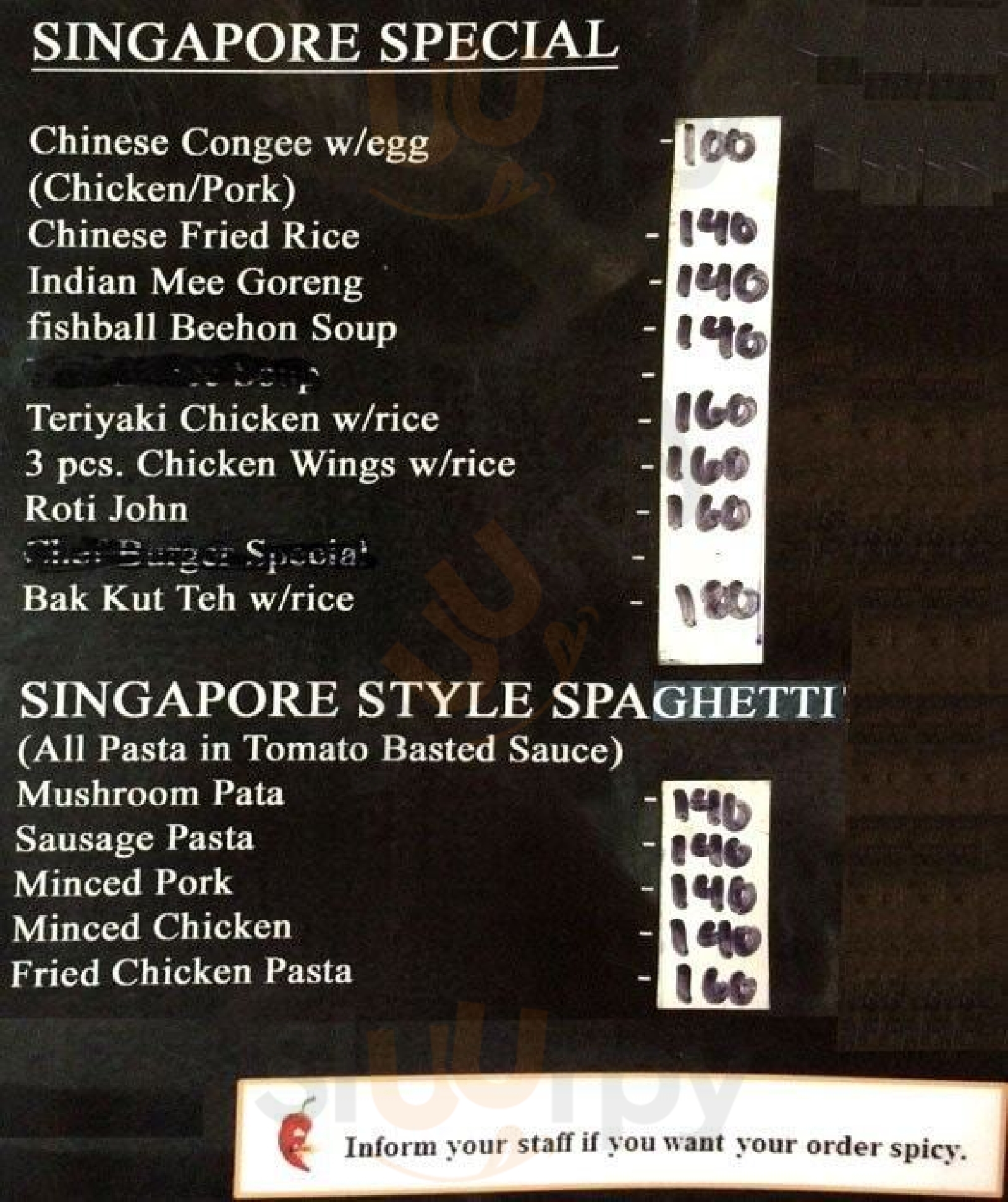 Simply Singapore Style Cafe Lapu Lapu Menu - 1