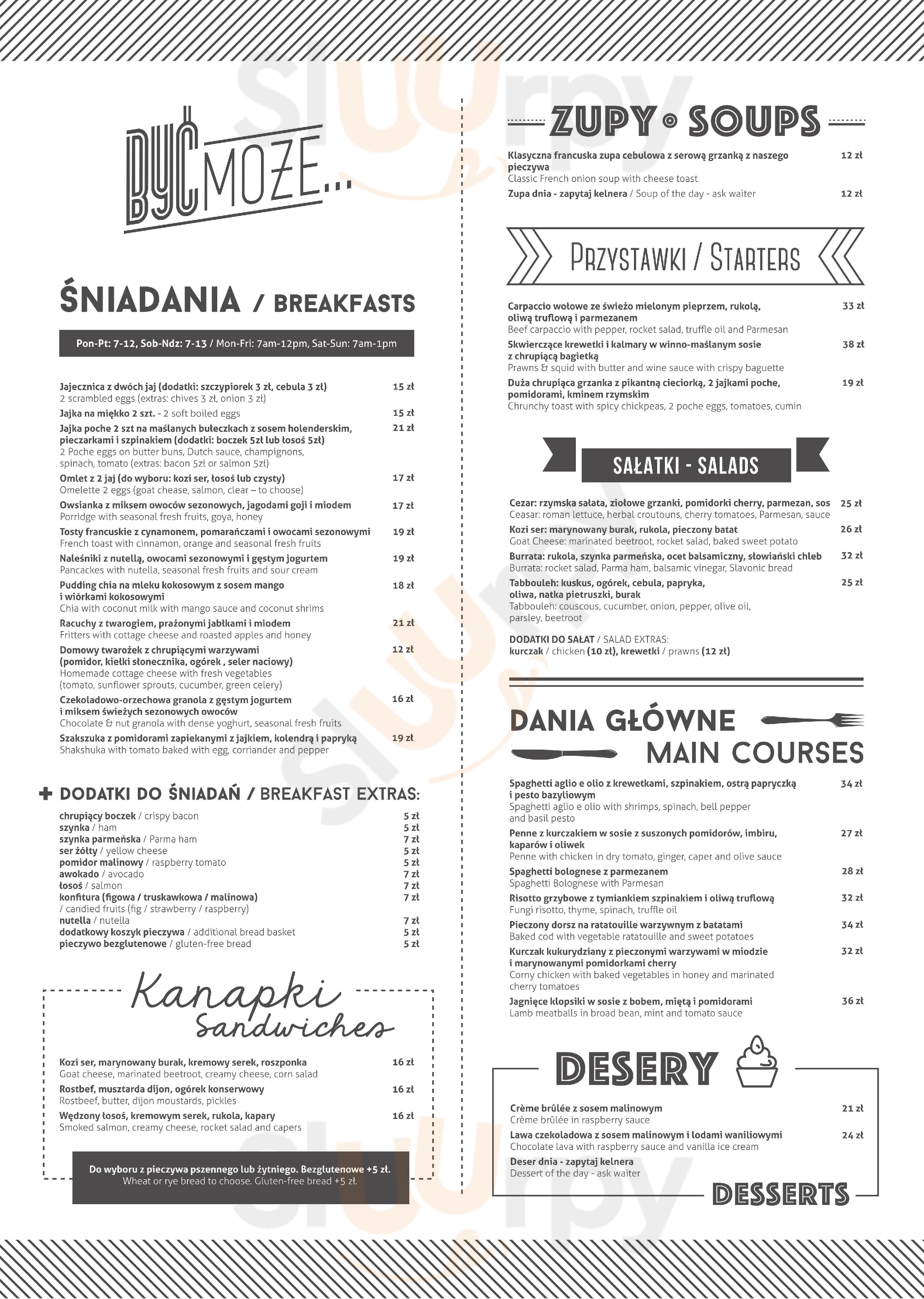 Być Może Warszawa Menu - 1