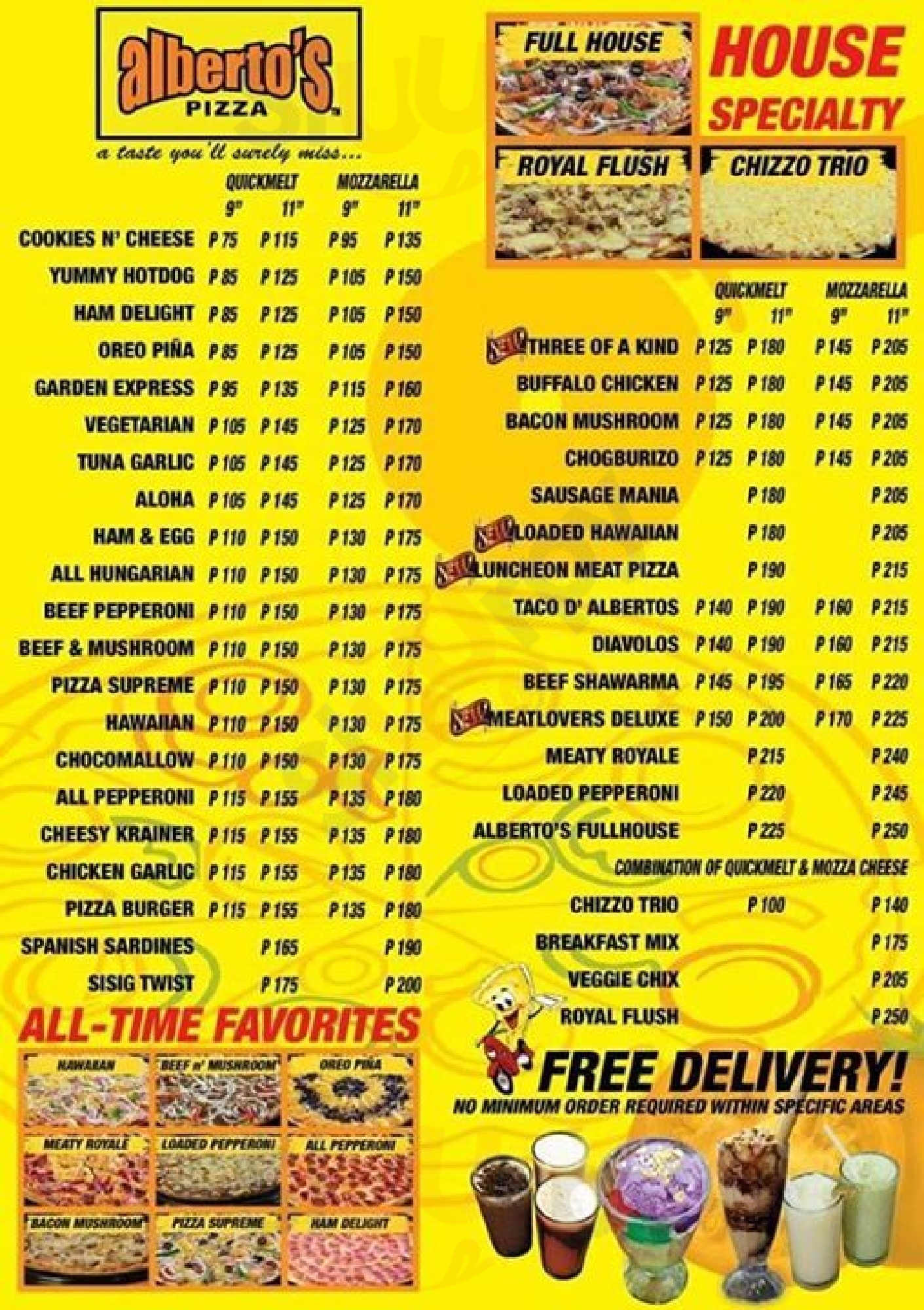 Alberto's Pizza Cebu City Menu - 1