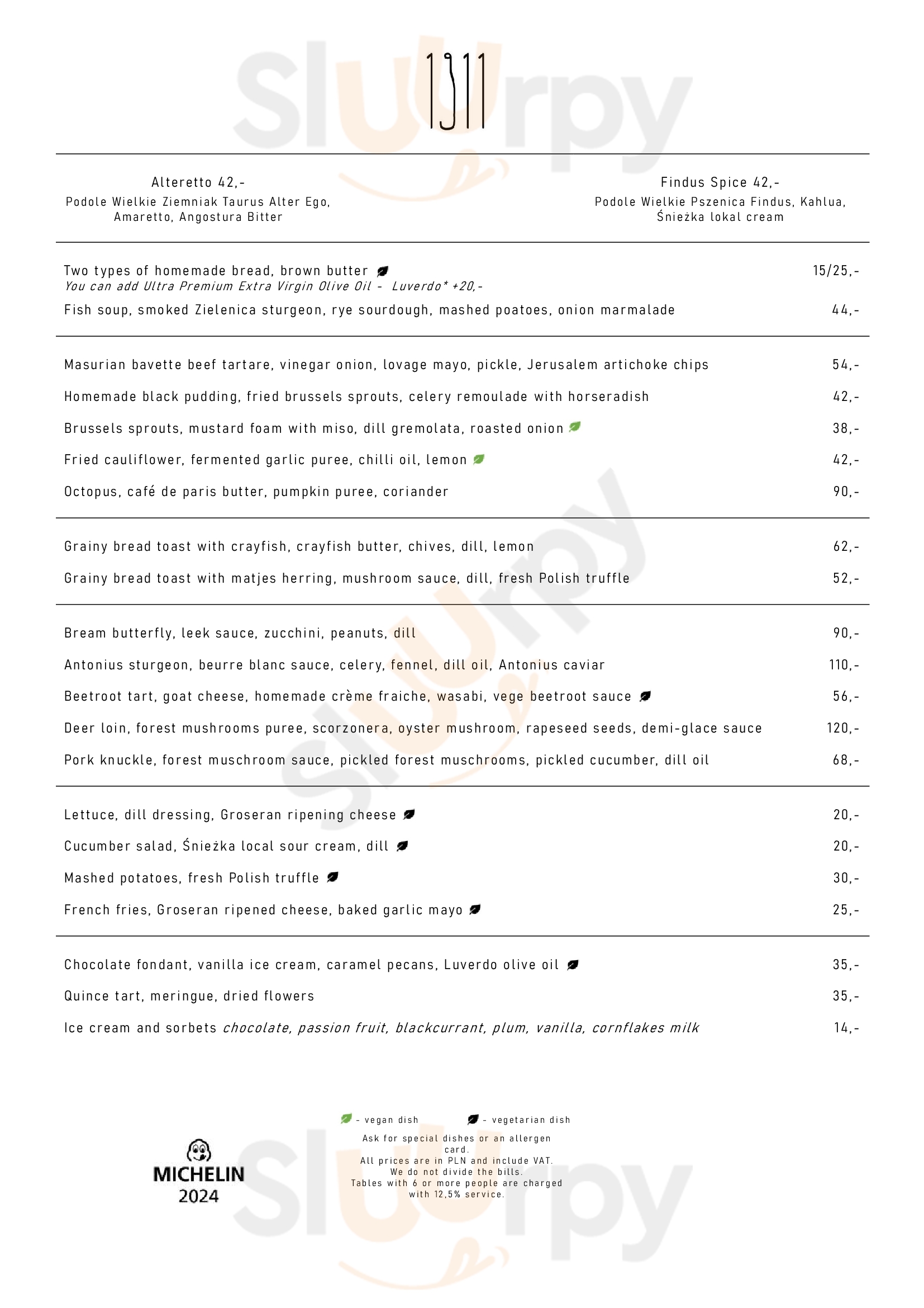 1911 Restaurant Sopot Menu - 1