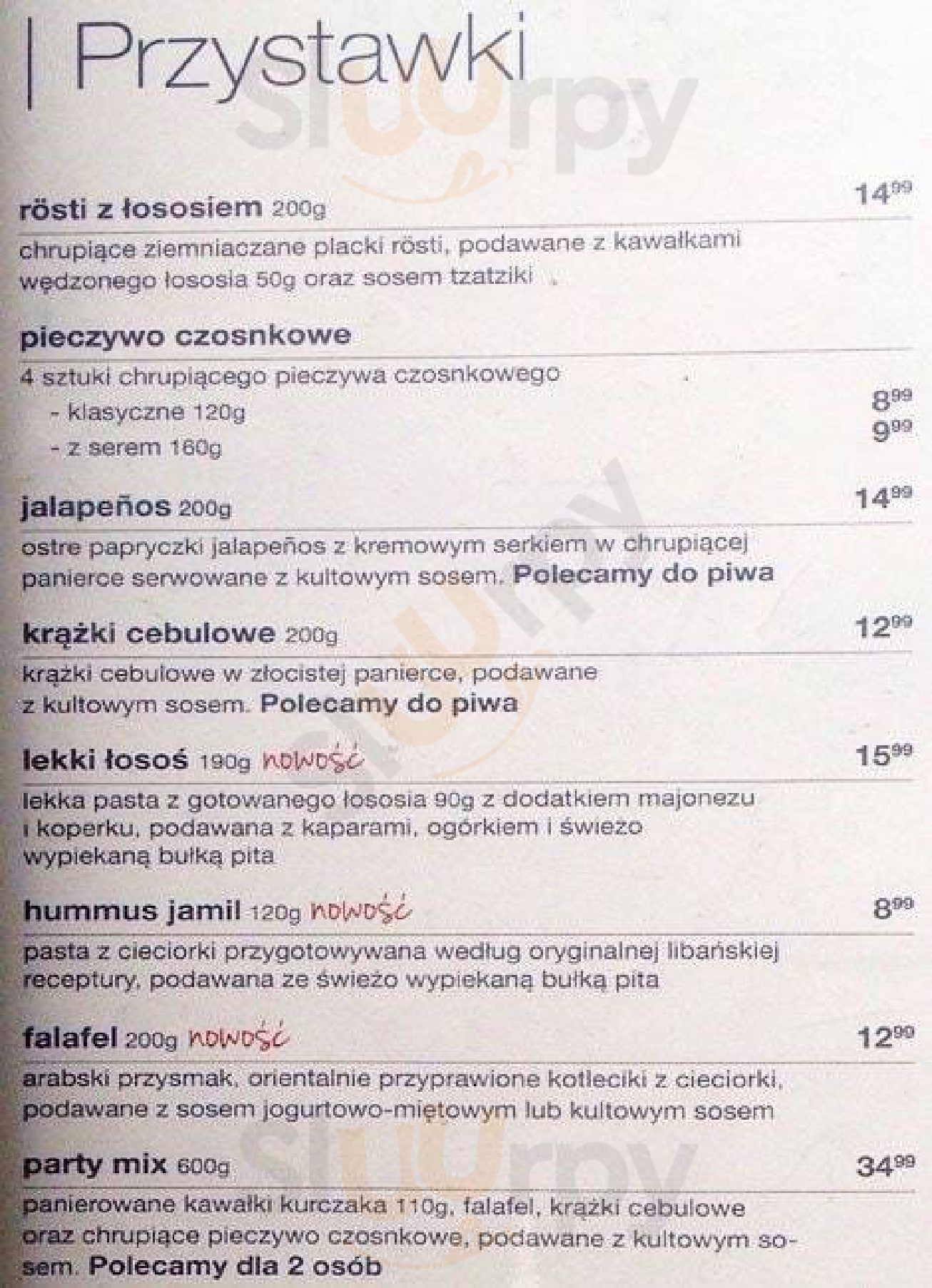 Sphinx Warszawa Menu - 1