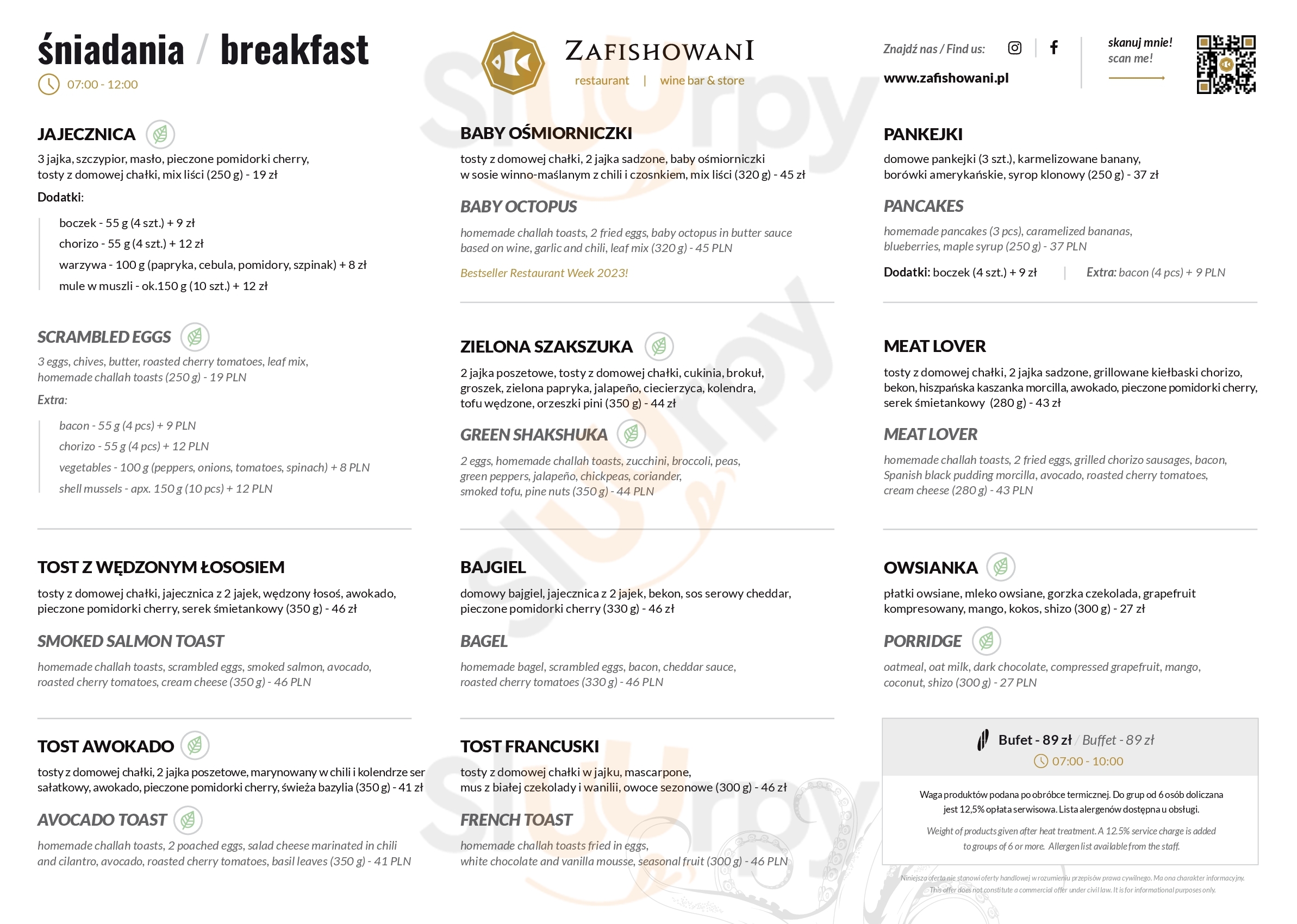 Restauracja Zafishowani Gdańsk Menu - 1
