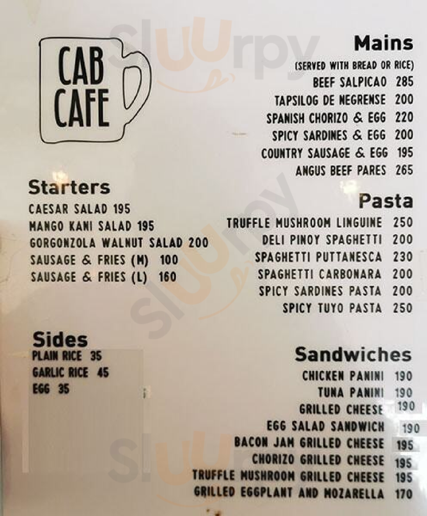 Cab Cafe Pasig Menu - 1