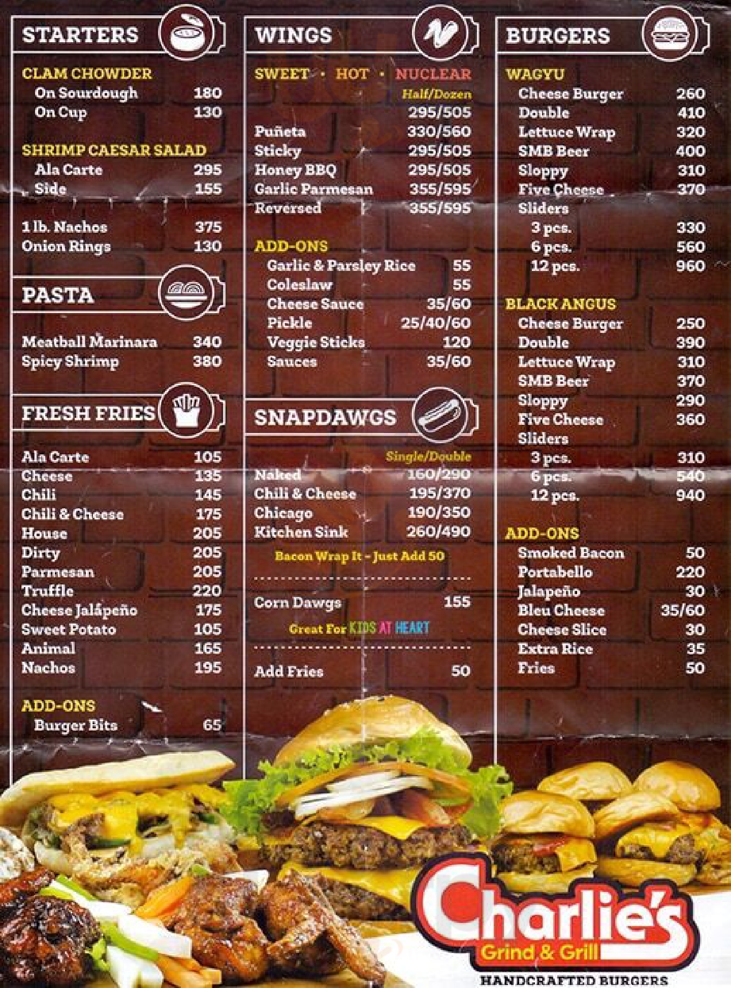 Charlie's Grind And Grill Pasig Menu - 1