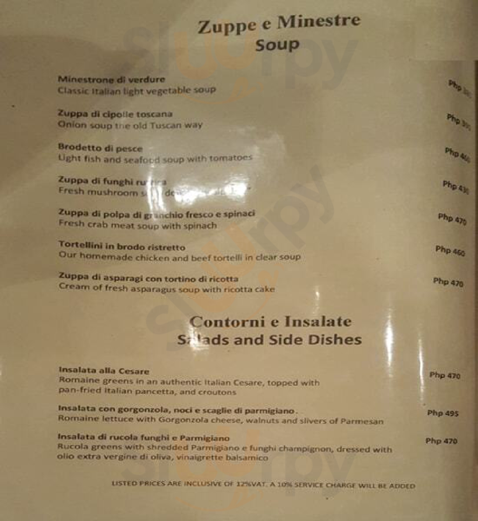 Menù L'opera Ristorante Italiano, Manila | Sluurpy