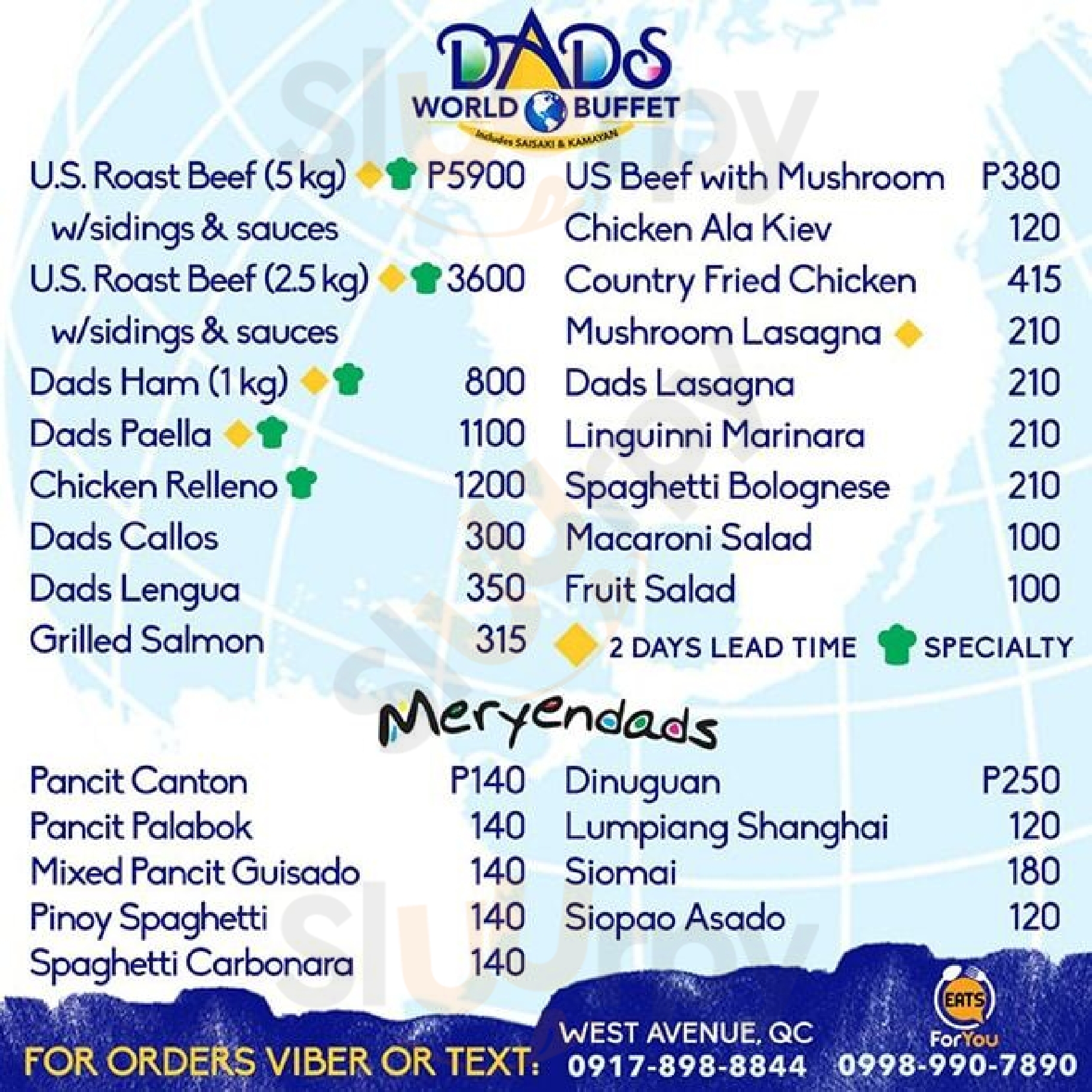 Dads-saisaki-kamayan Manila Menu - 1