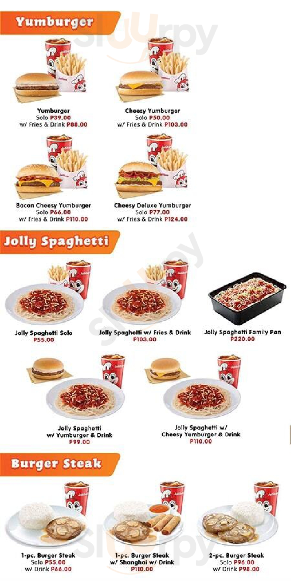 Jollibee menù, Makati - Main Menu | Sluurpy