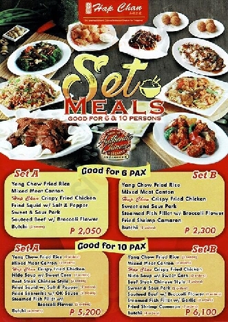 Hap chan deals menu