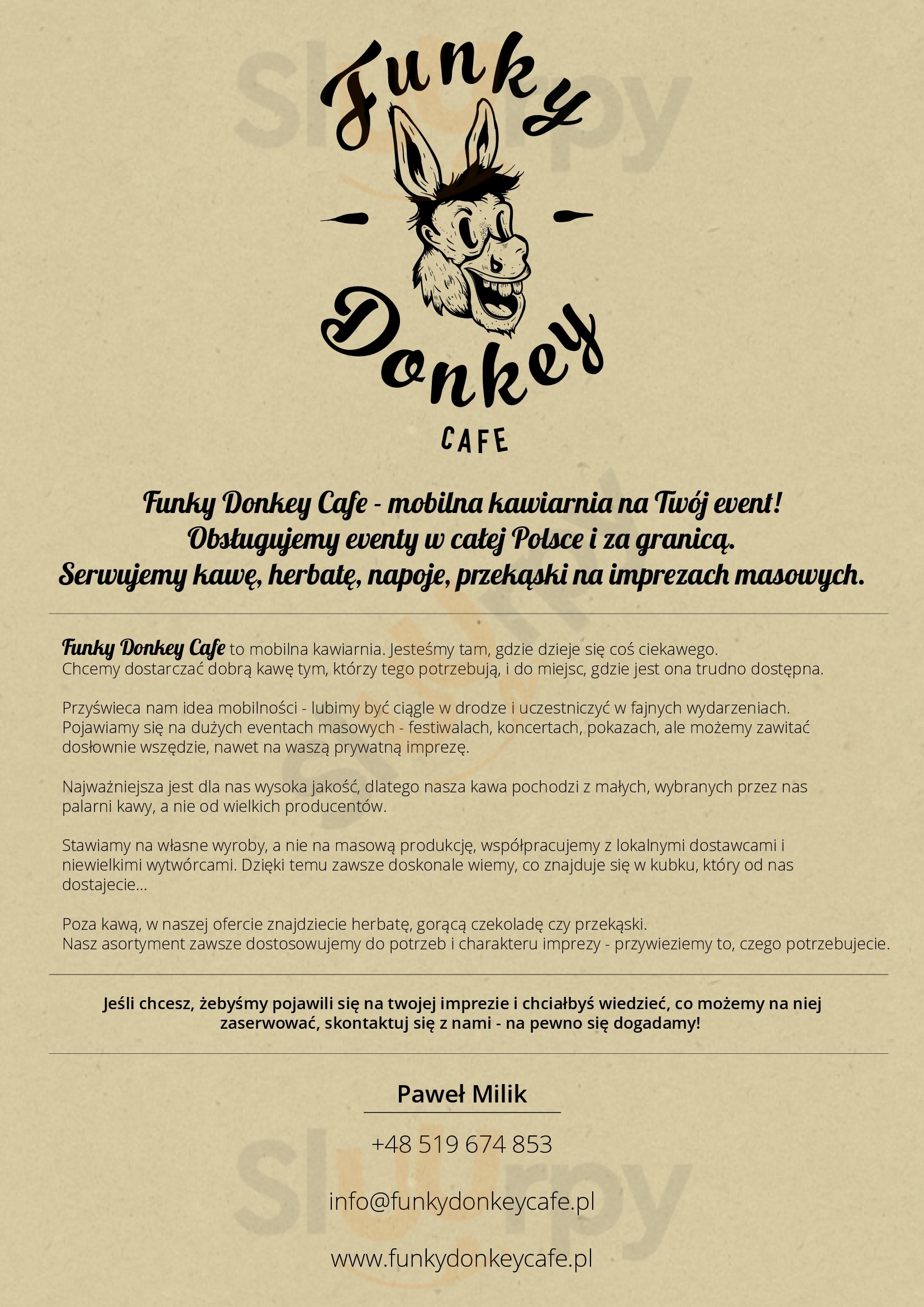 Funky Donkey Cafe Kraków Menu - 1