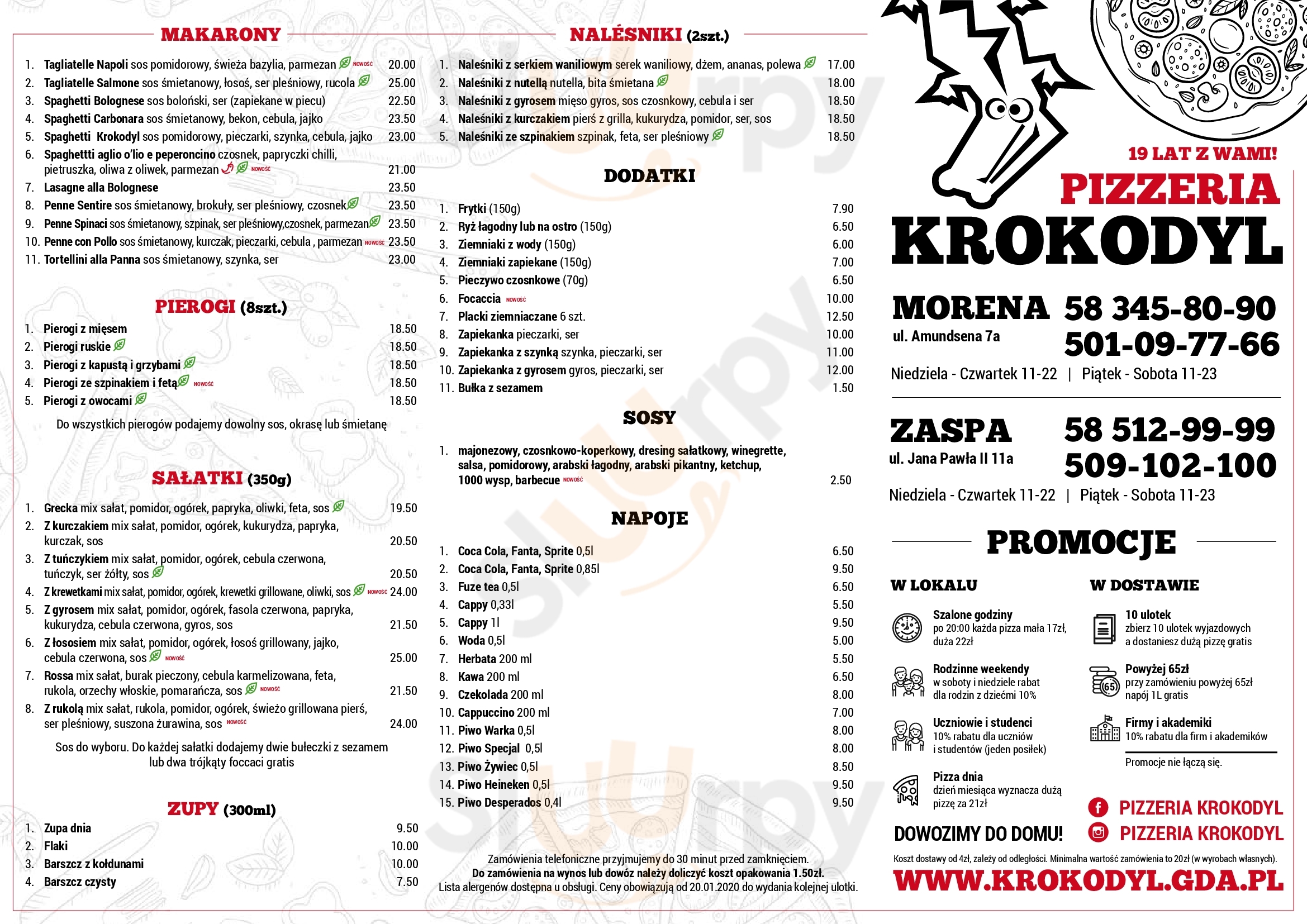 Pizzeria Krokodyl Gdańsk Menu - 1