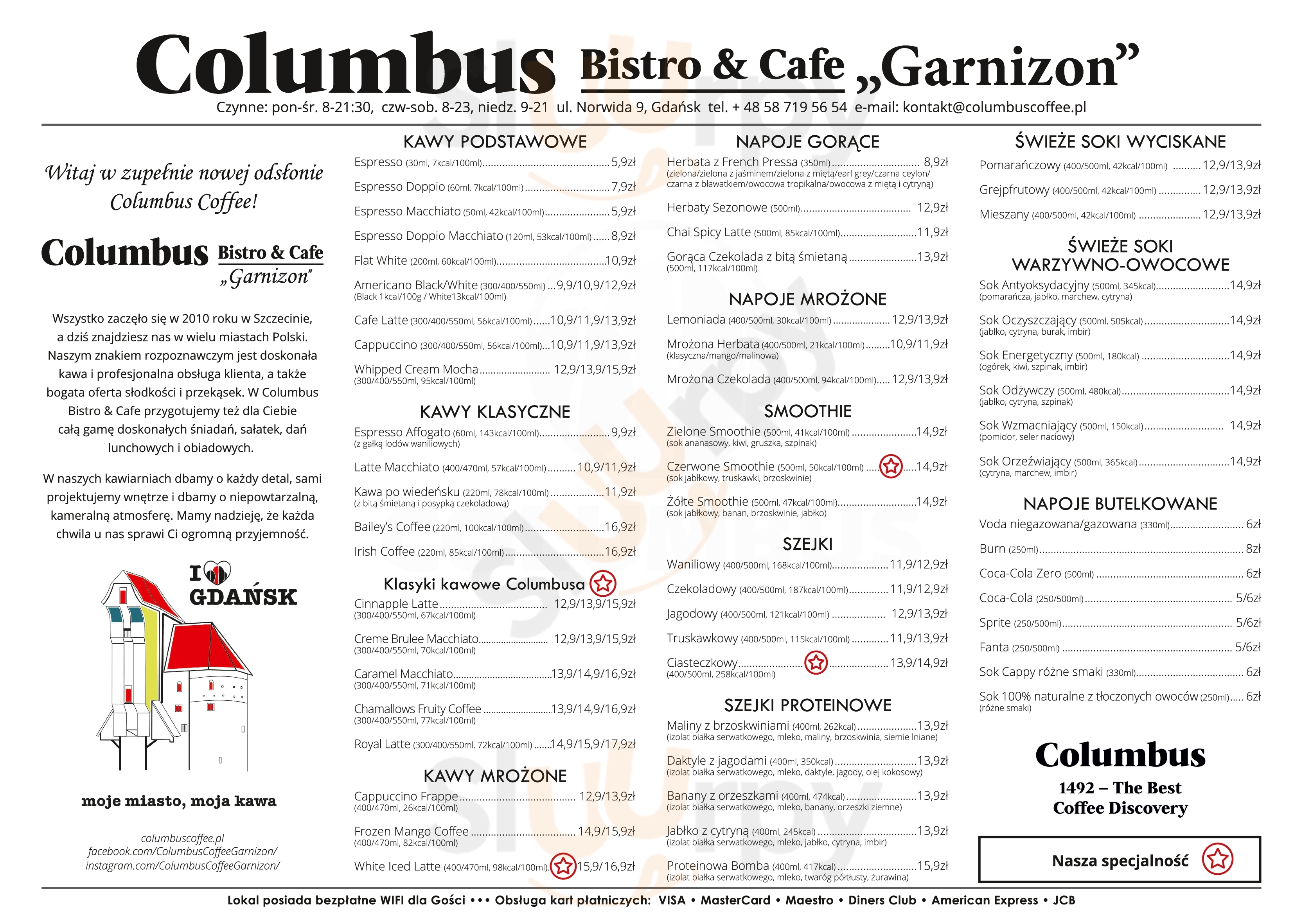 Columbus Bistro & Cafe Garnizon Gdańsk Menu - 1