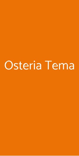 Osteria Tema, Firenze