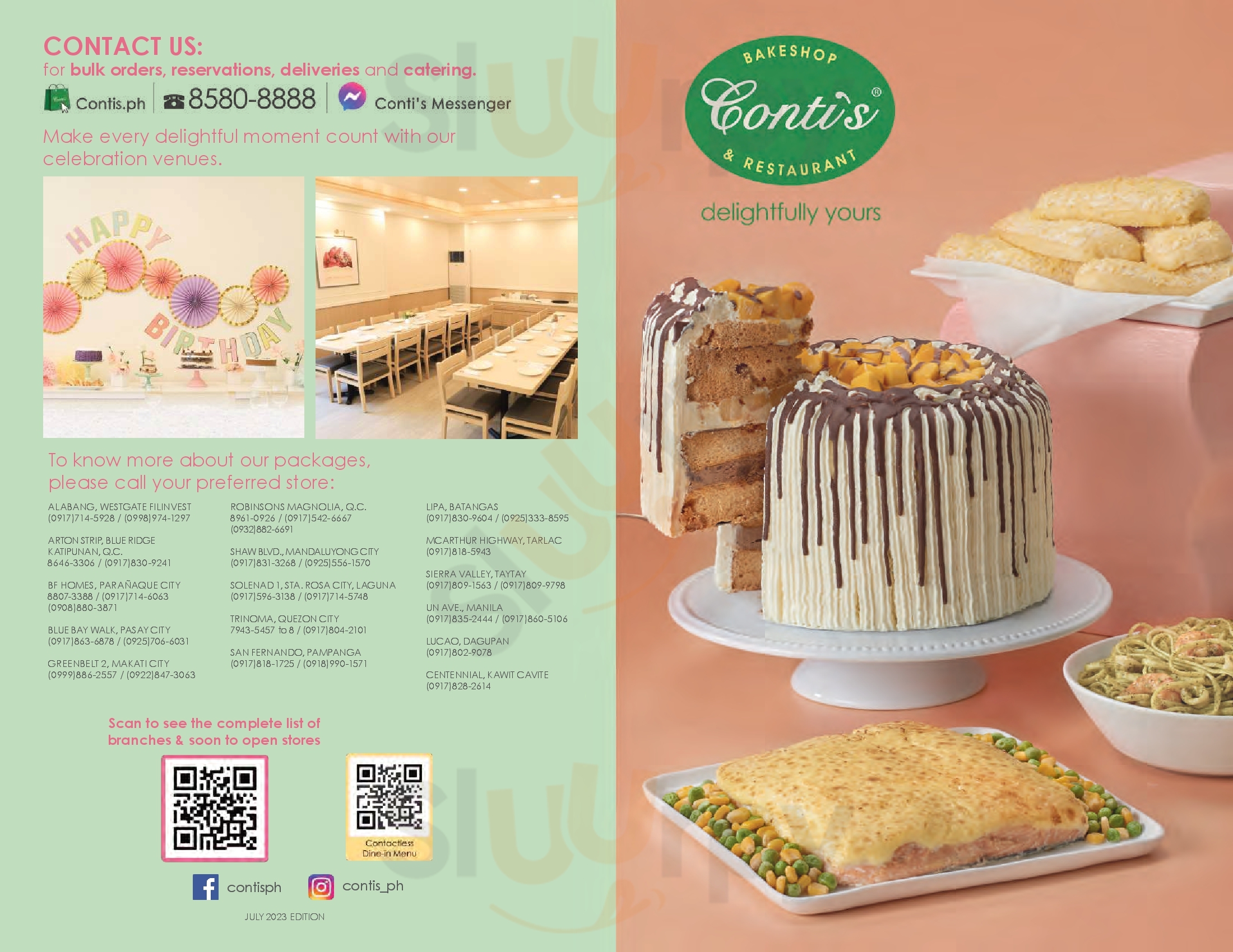 Conti's Bakery & Cafe Muntinlupa Menu - 1