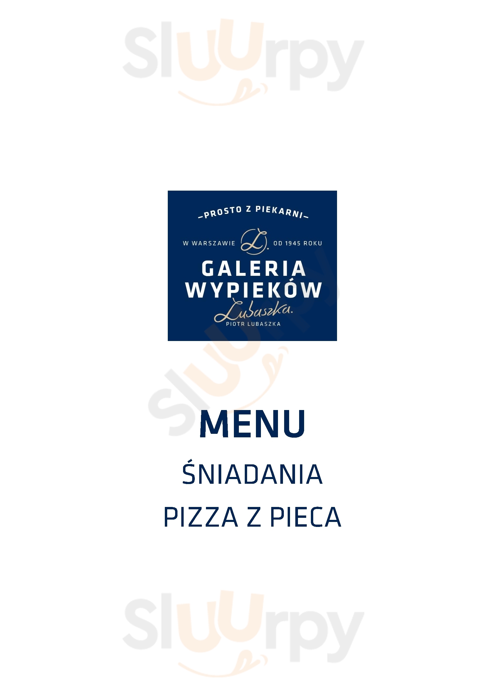 Galeria Wypieków Lubaszka Warszawa Menu - 1