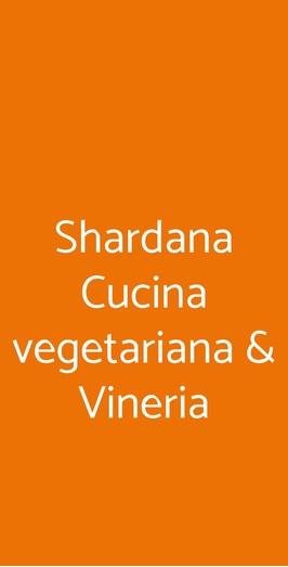 Shardana Bistrot Vegetariano, Catania