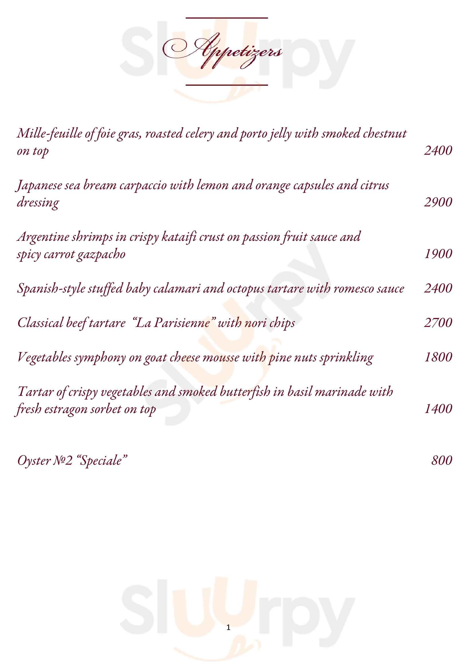 La Colline Горки-2 Menu - 1