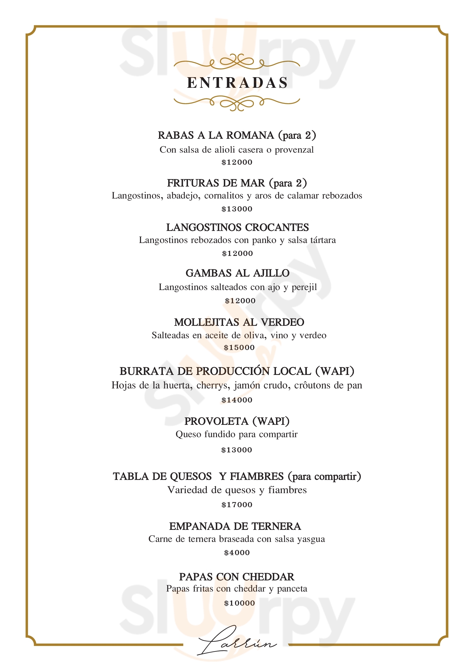 Larrún Restaurant Lincoln Menu - 1