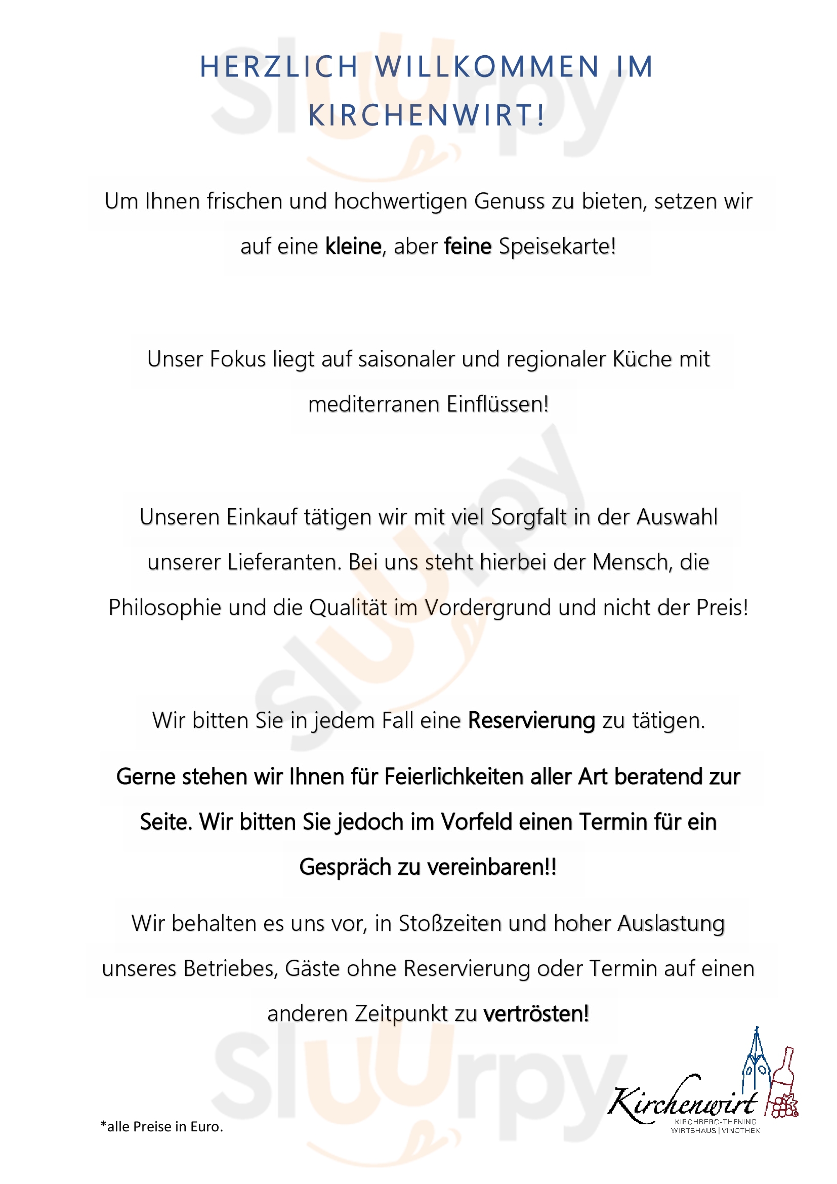 Main Menu - Kirchenwirt