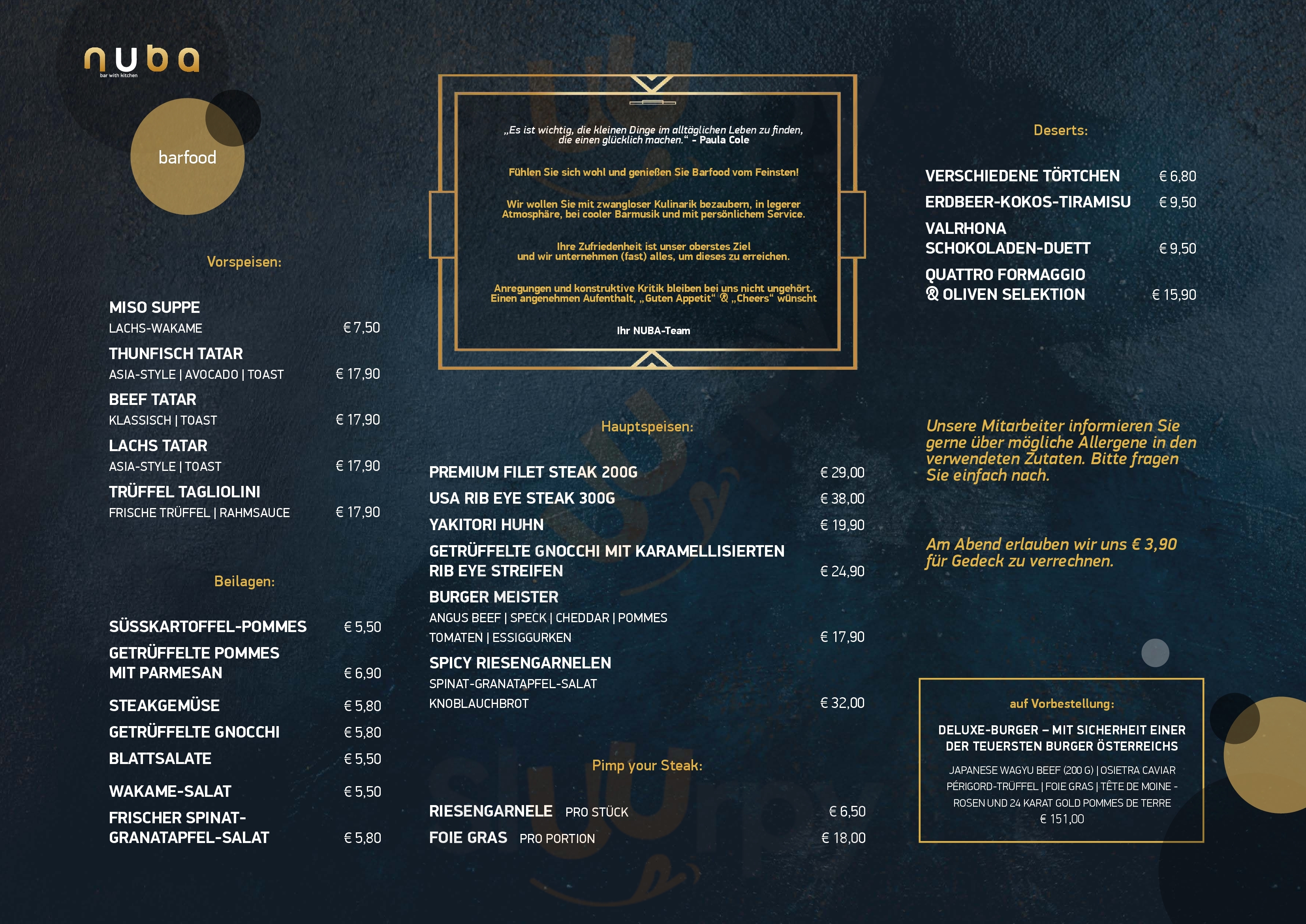 Nuba Bar Linz Menu - 1