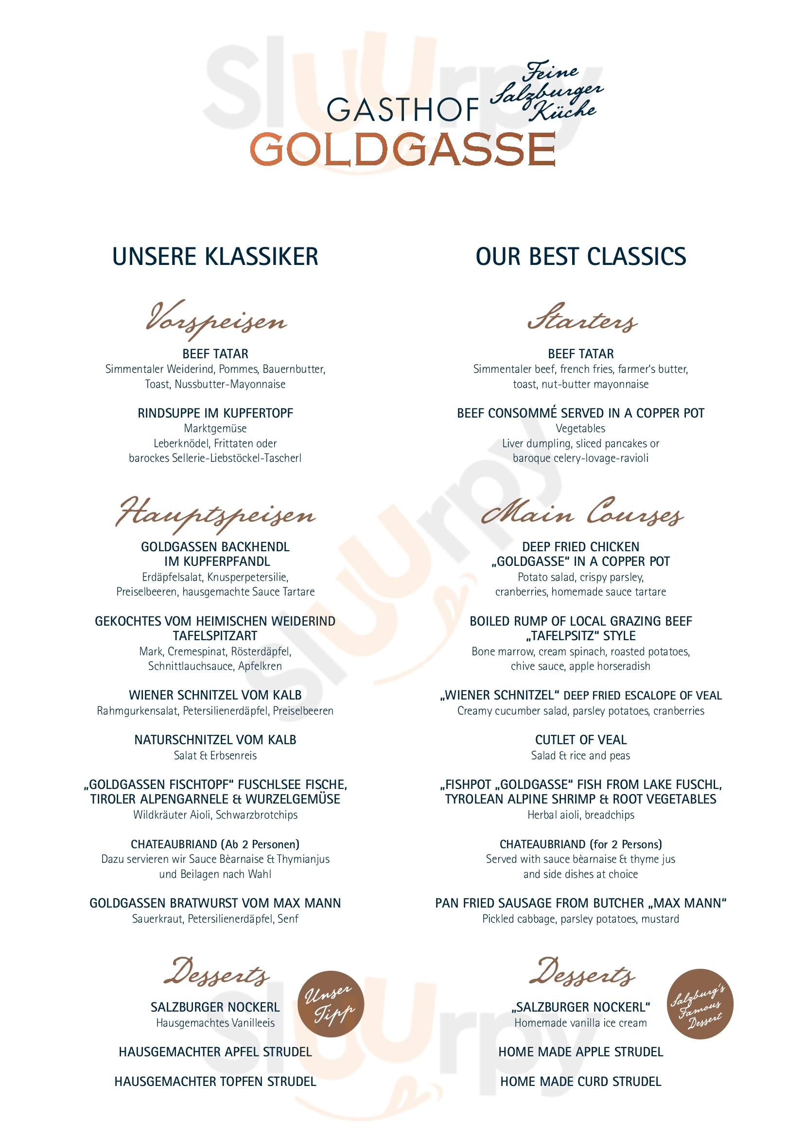 Winterferien Restaurant & Rooftop Bar Salzburg Menu - 1