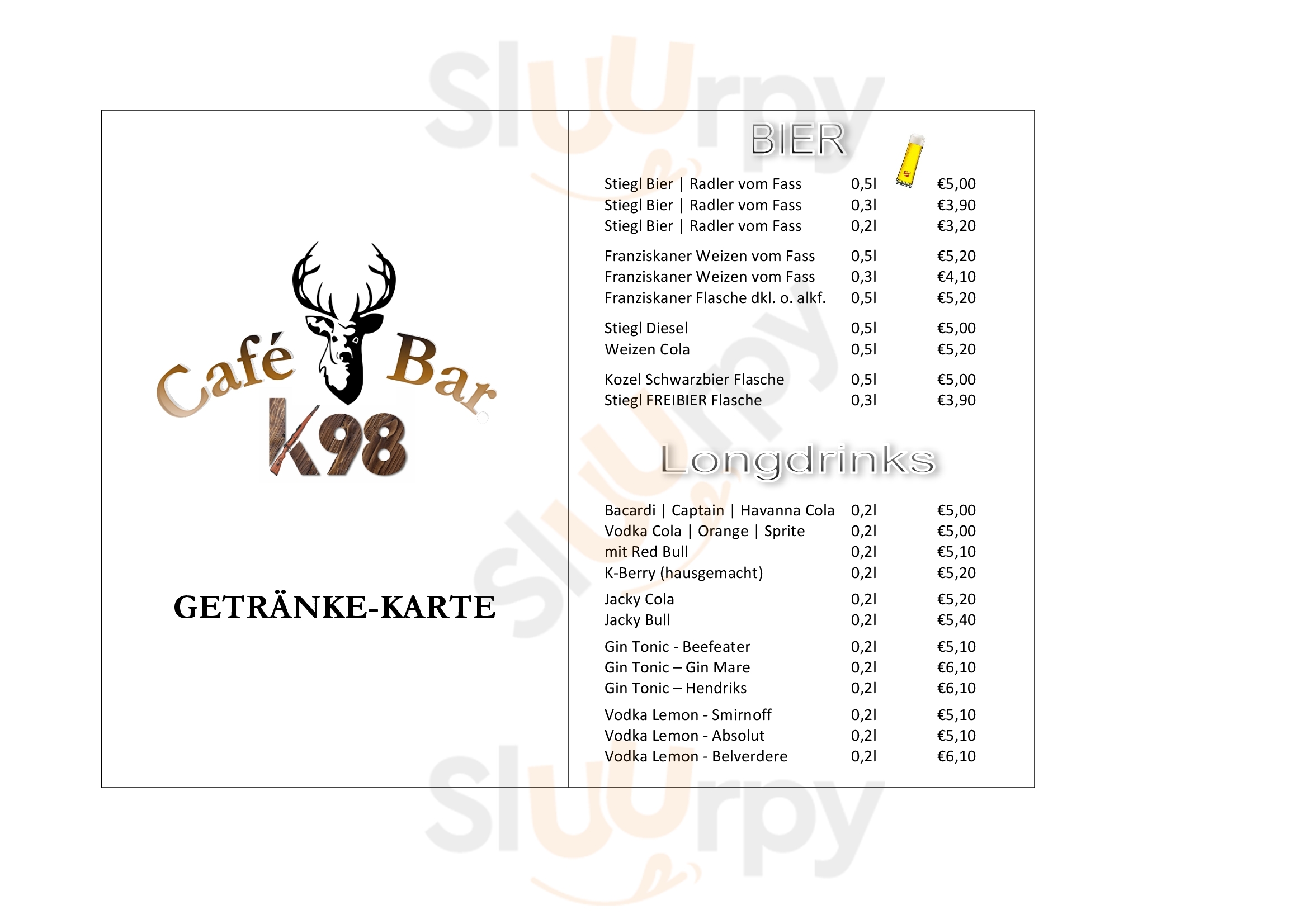 Café & Bar K98 Kleinarl Menu - 1
