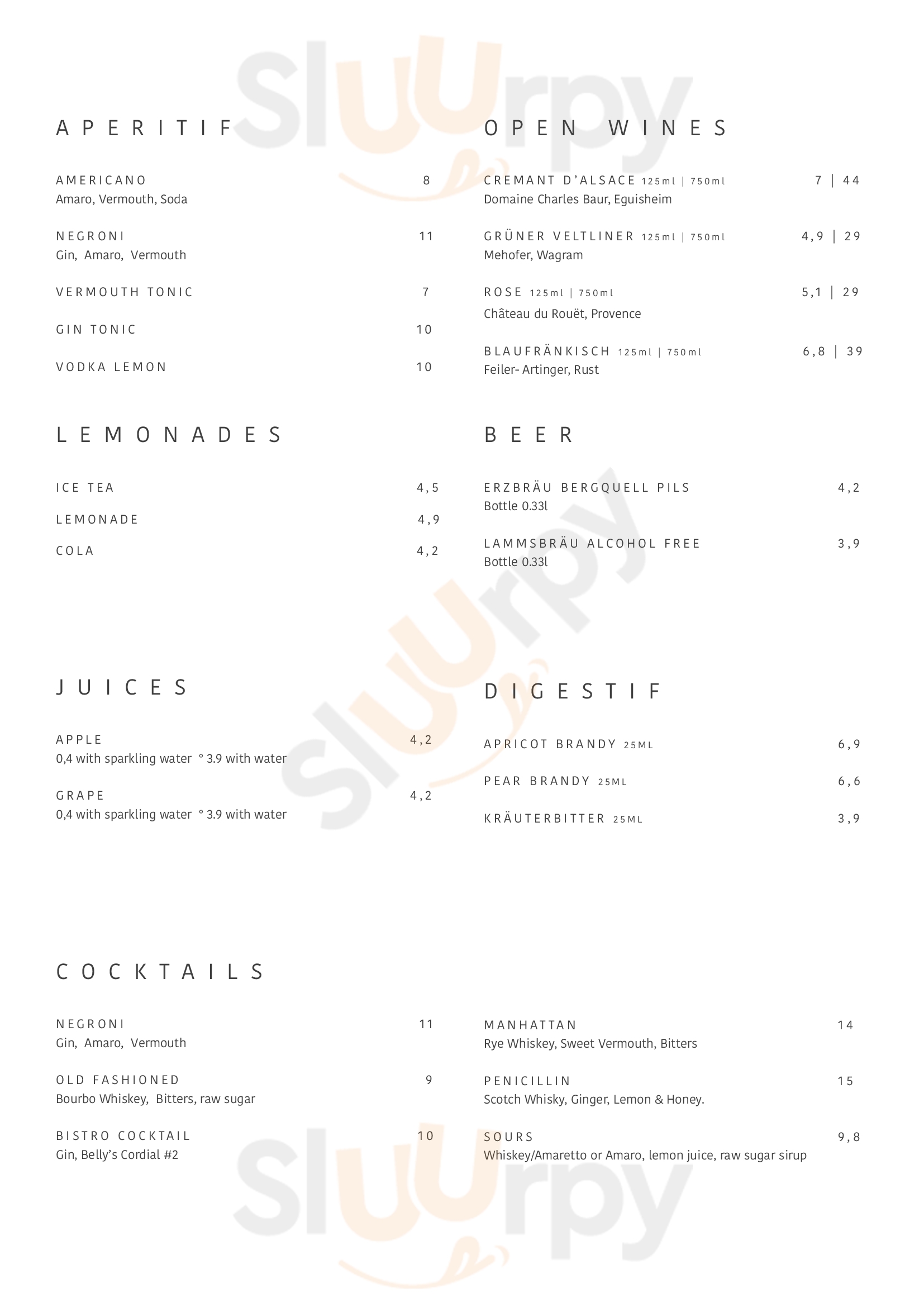 Belly Of The Beast Wien Menu - 1