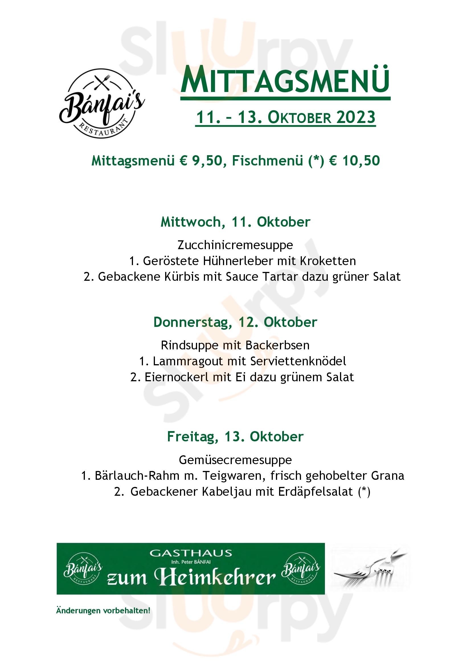 Gasthaus Zum Heimkehrer Wien Menu - 1