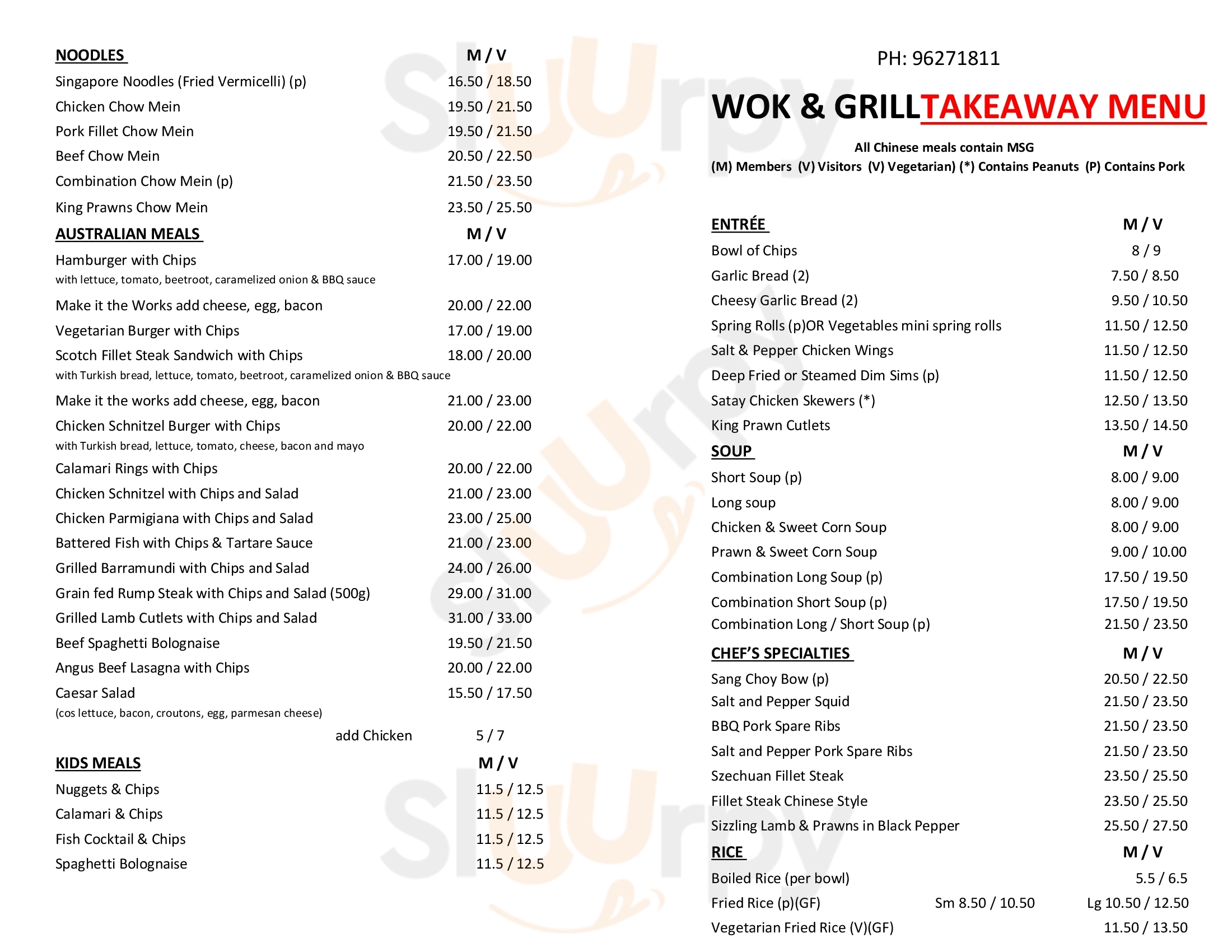 Main Menu - Riverstone Schofields Memorial Club