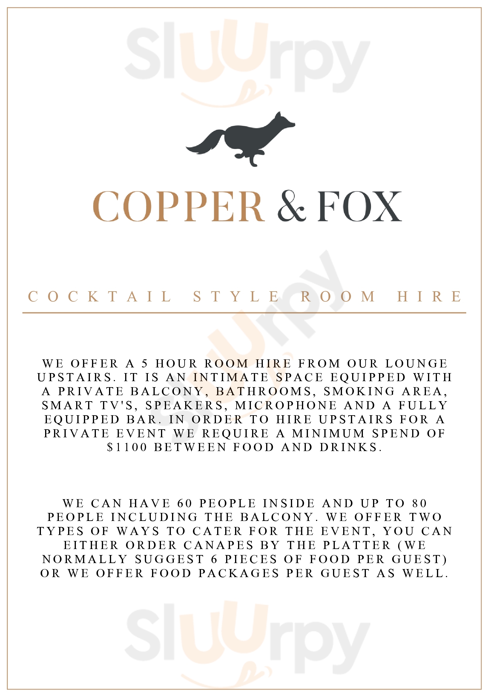 Main Menu - Copper & Fox