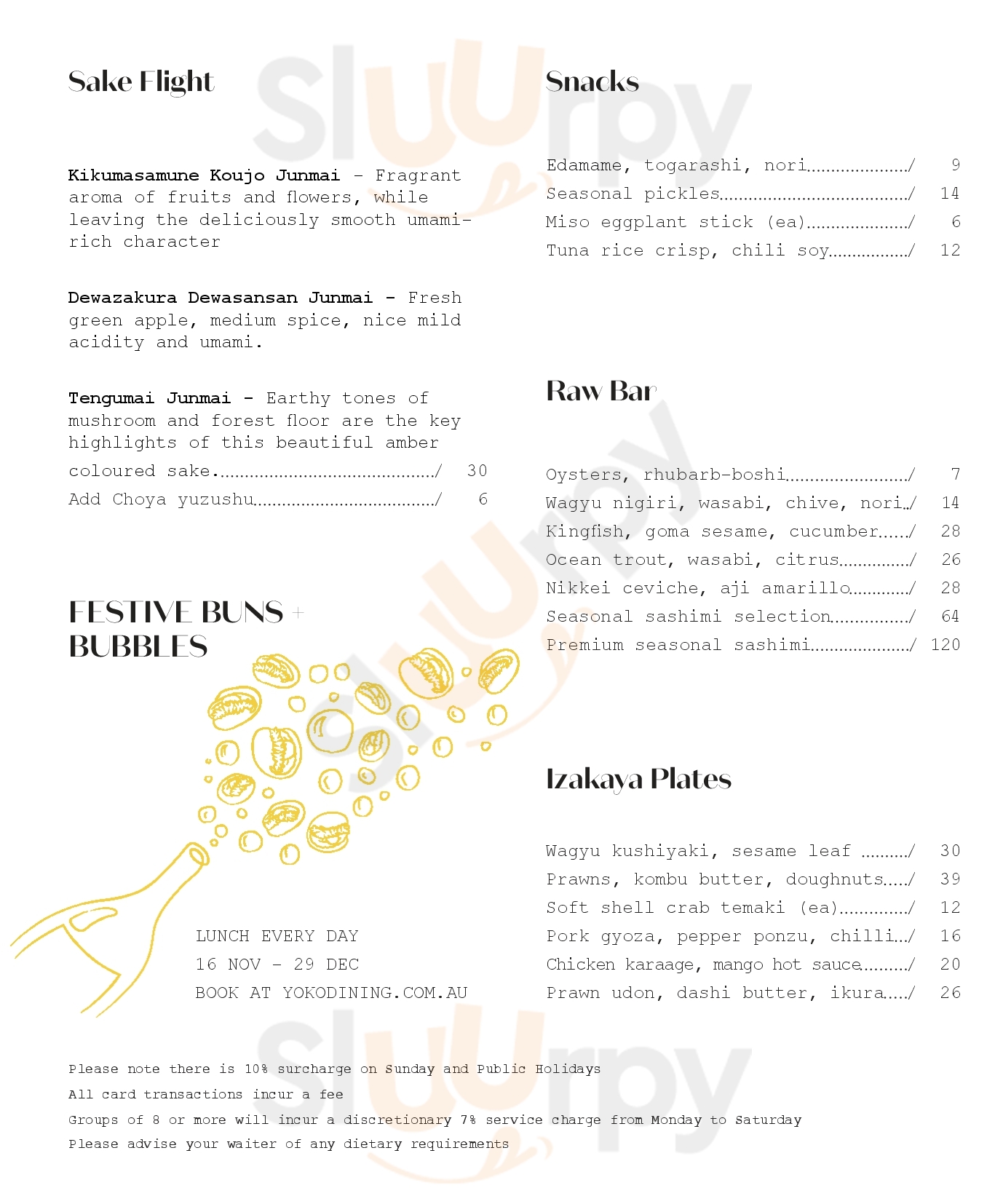 Main Menu - Yoko Dining