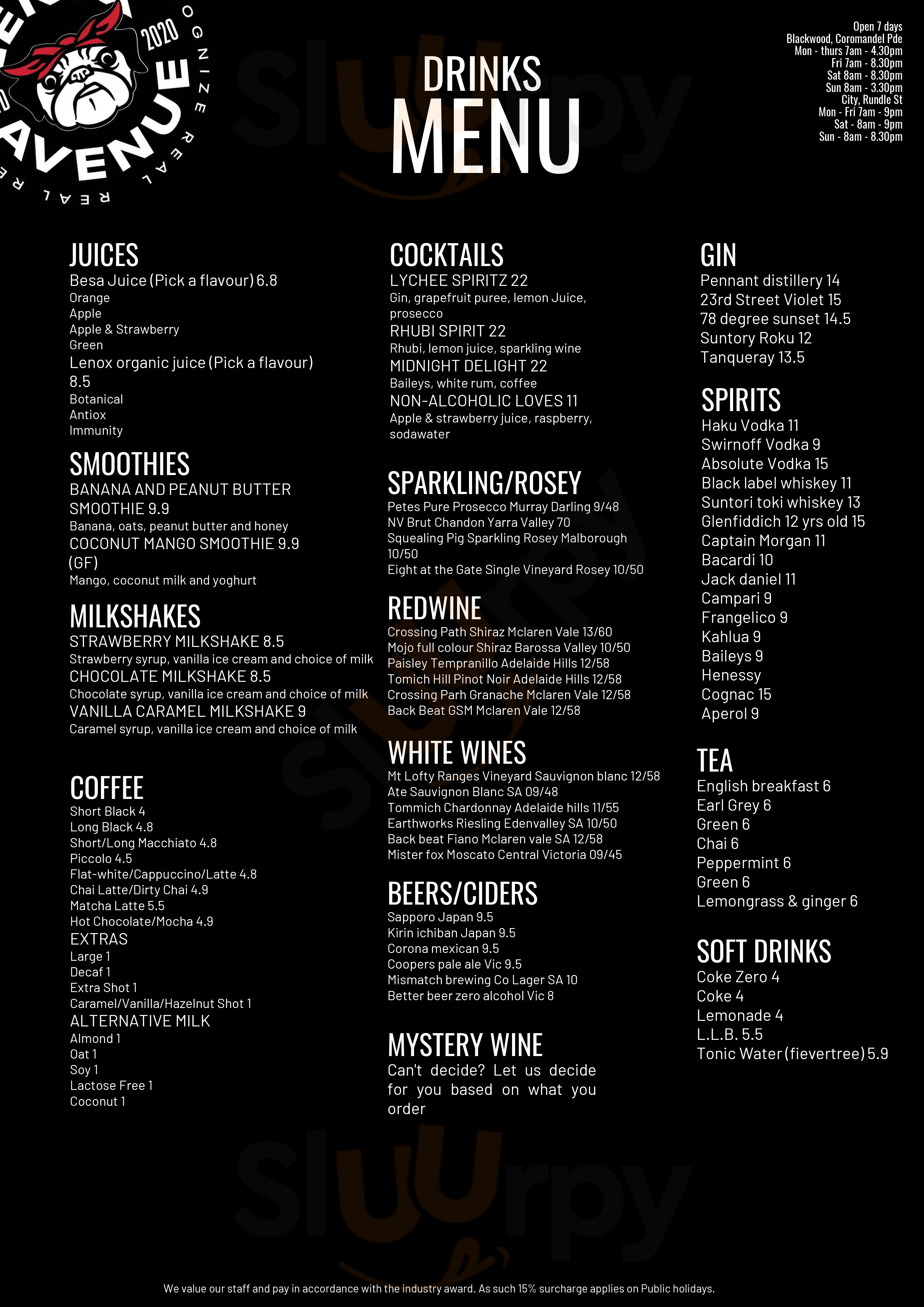 Main Menu - Lenox Avenue