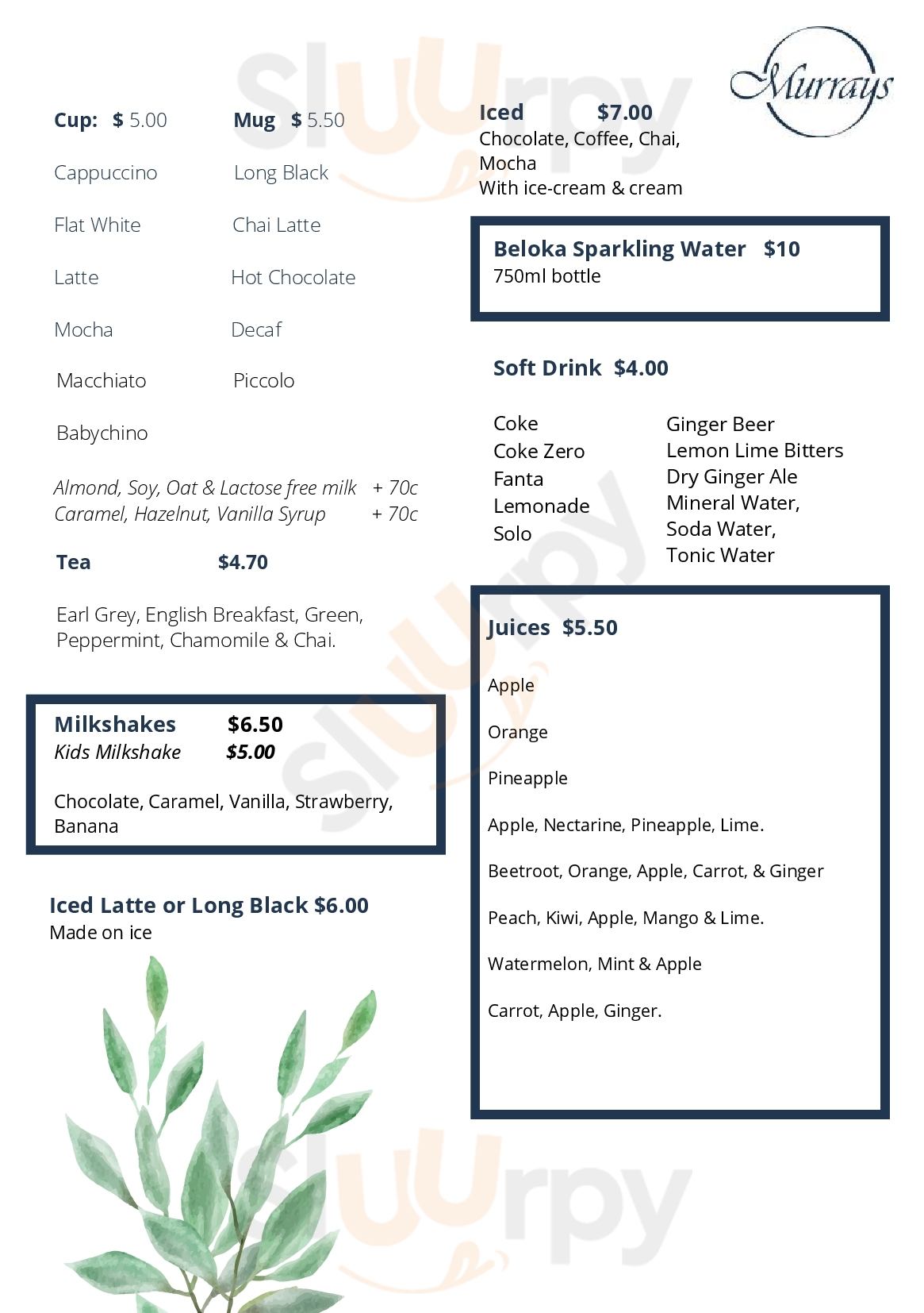 Murrays Murrays Beach Menu - 1
