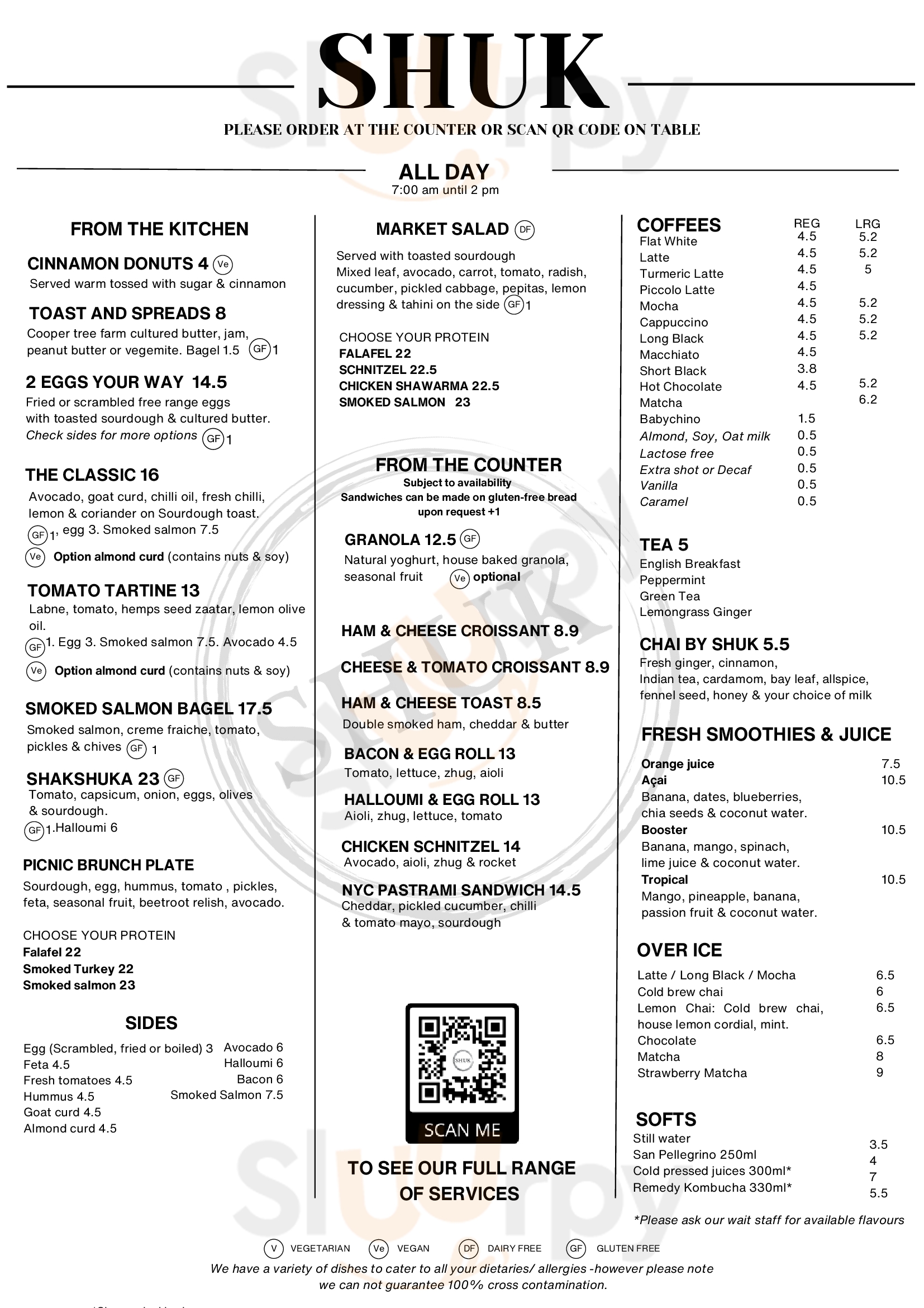 Main Menu - Shuk Falafel