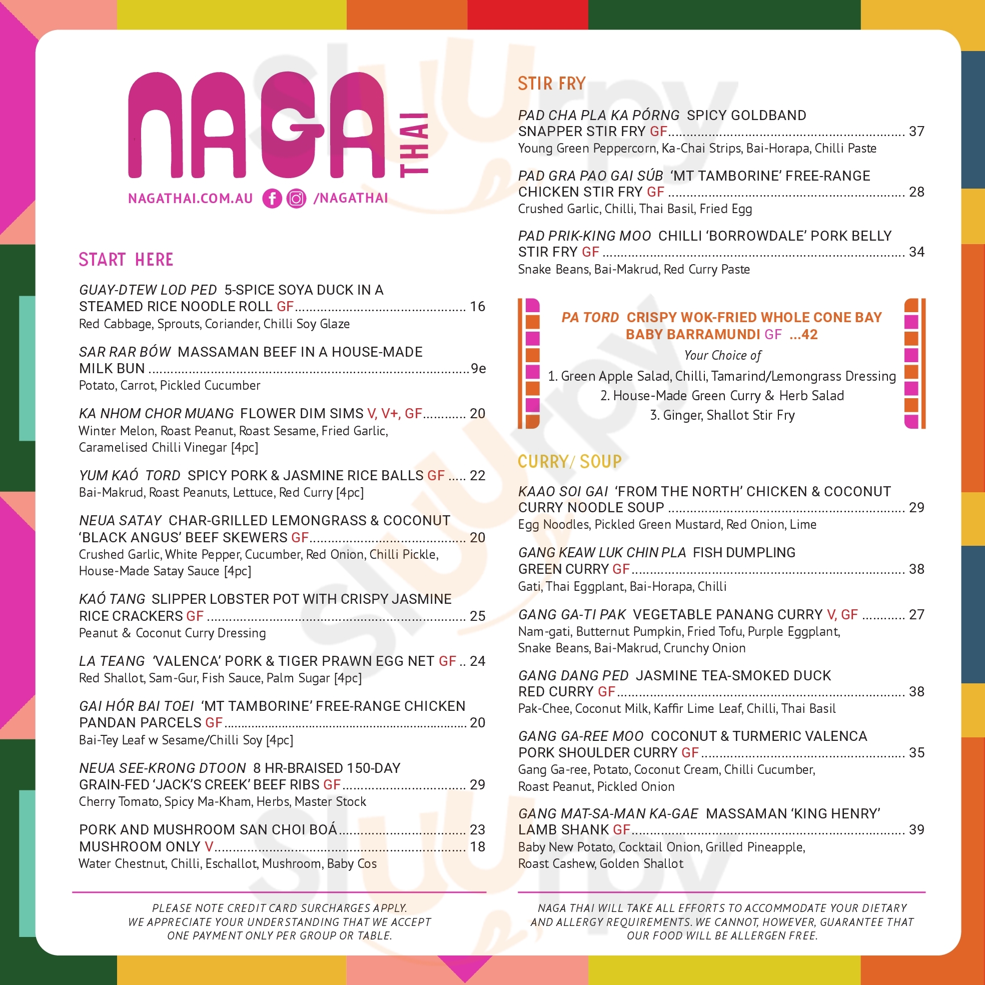 Naga Thai Restaurant Brisbane Menu - 1