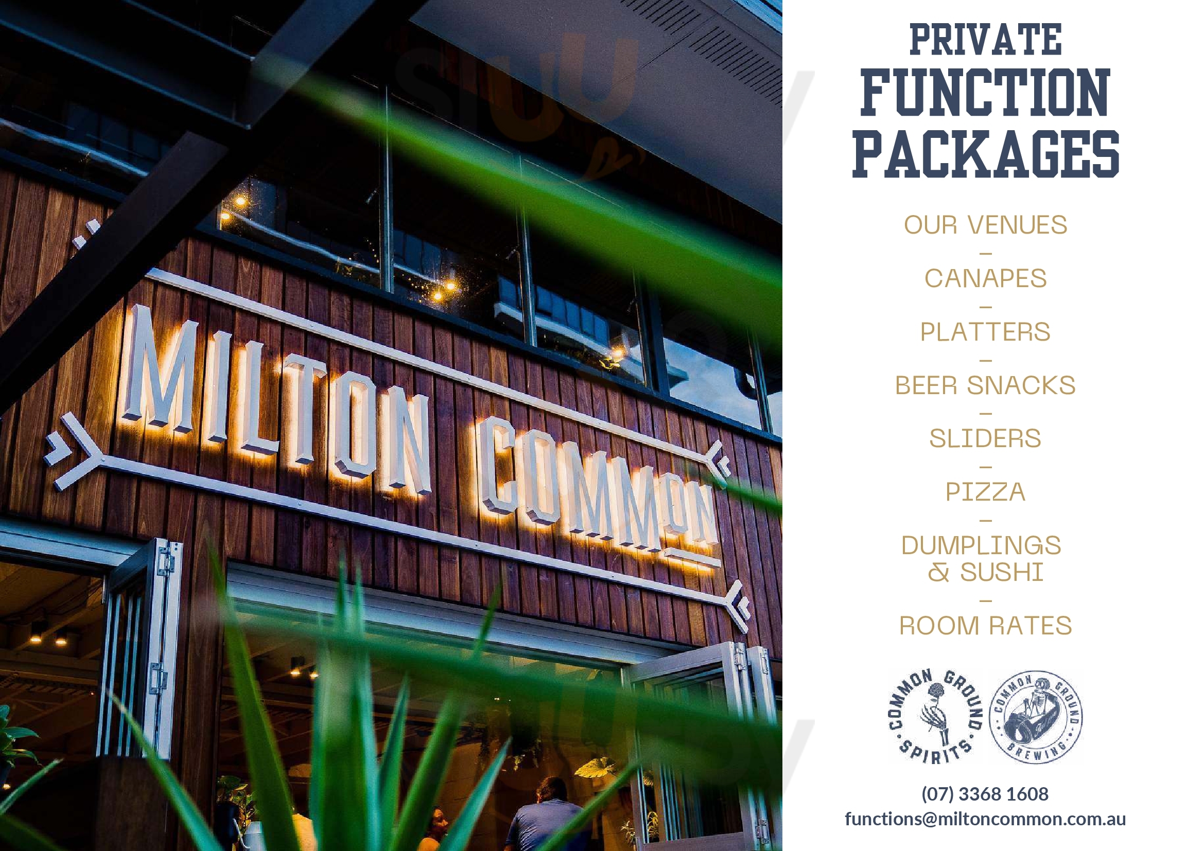 Main Menu - Milton Common