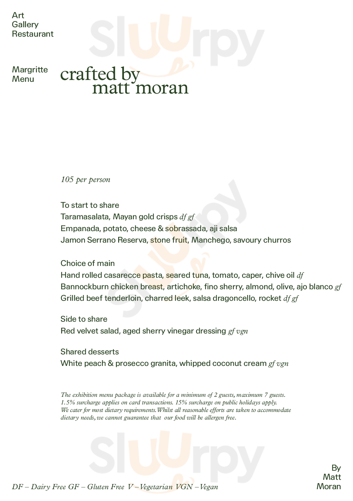 Main Menu - Crafted By Matt Moran