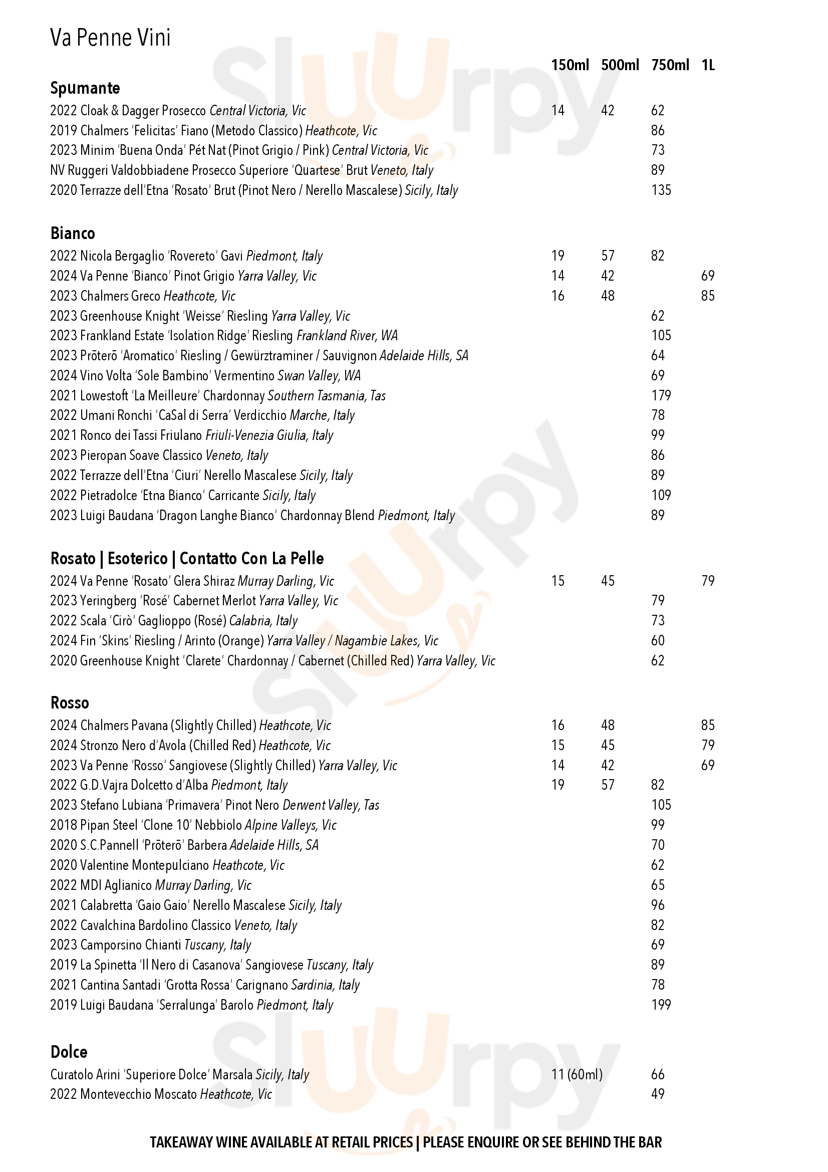 Main Menu - Va Penne