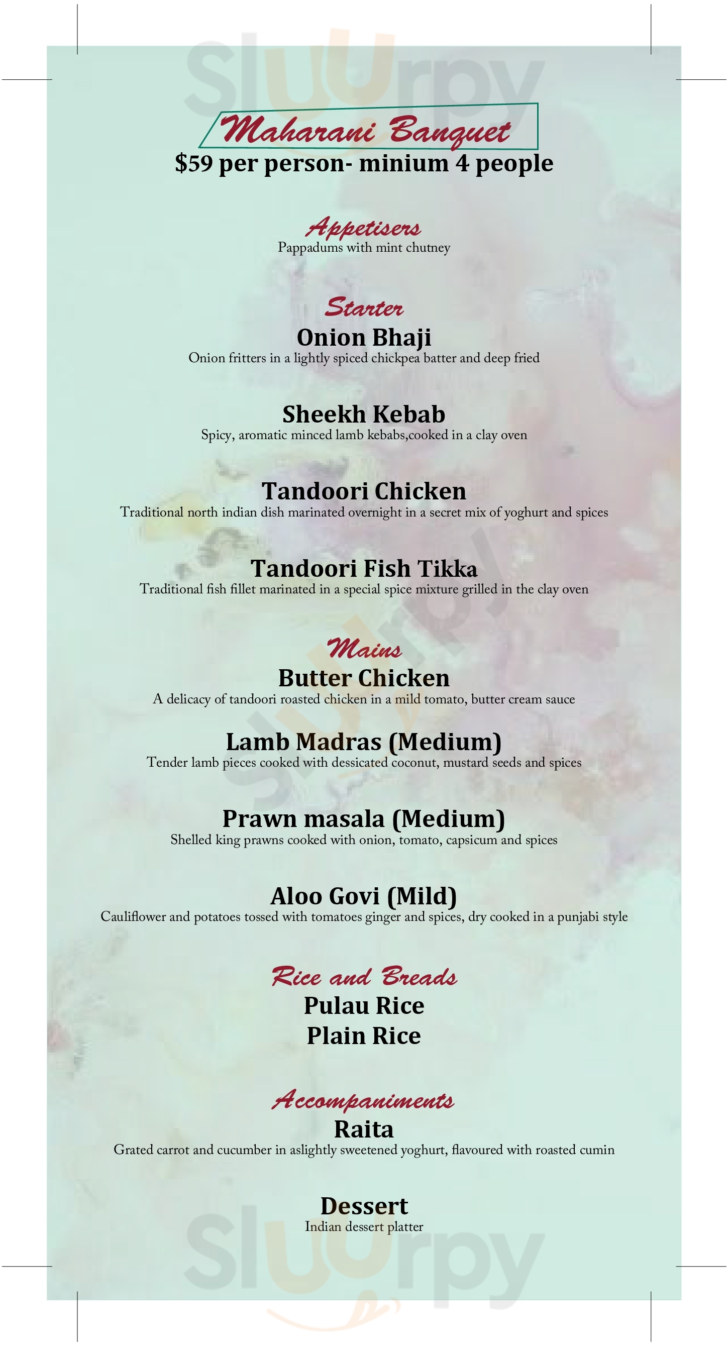 Main Menu - Curry Vault Indian Restaurant And Bar