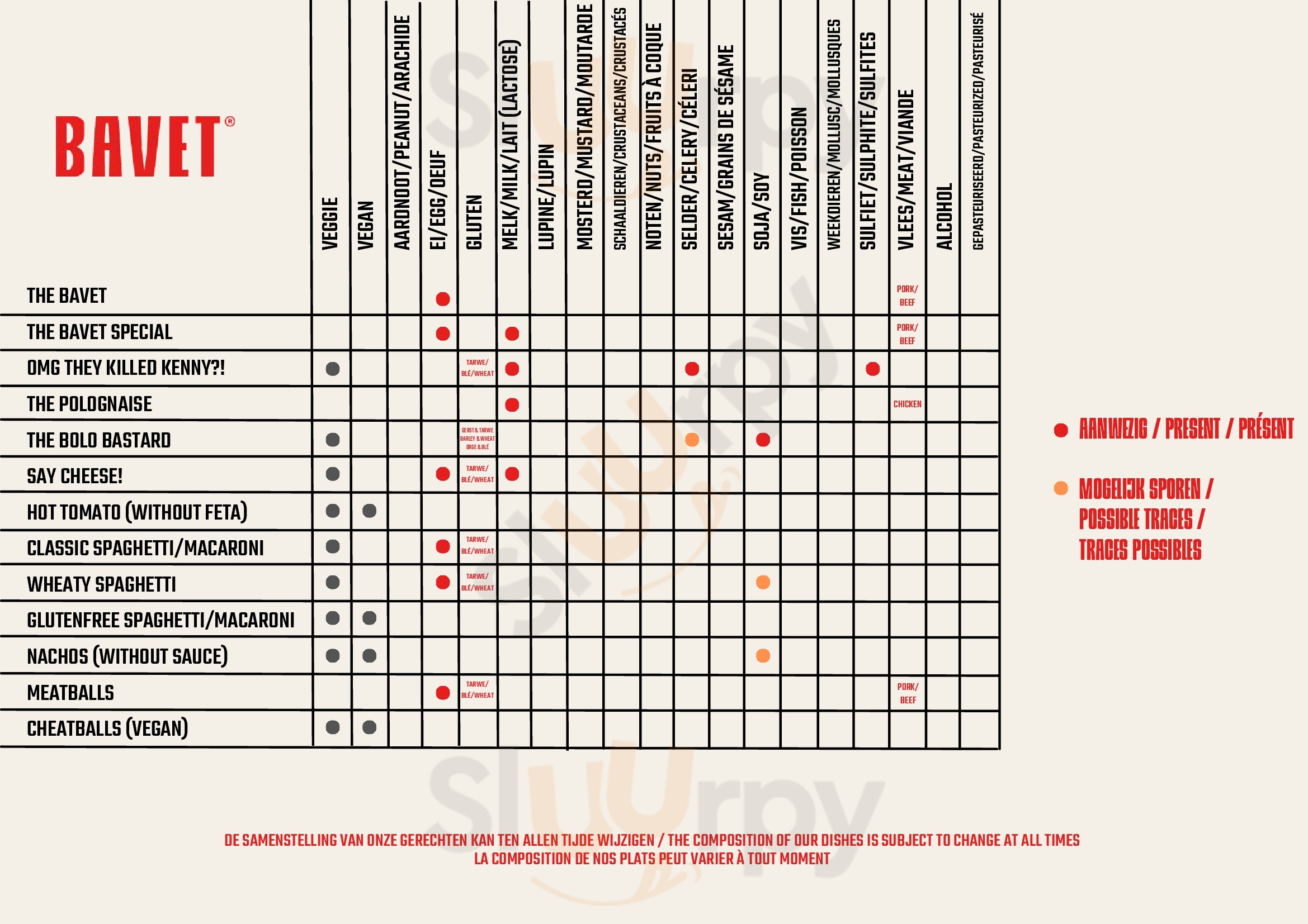 Bavet Liège Liège Menu - 1