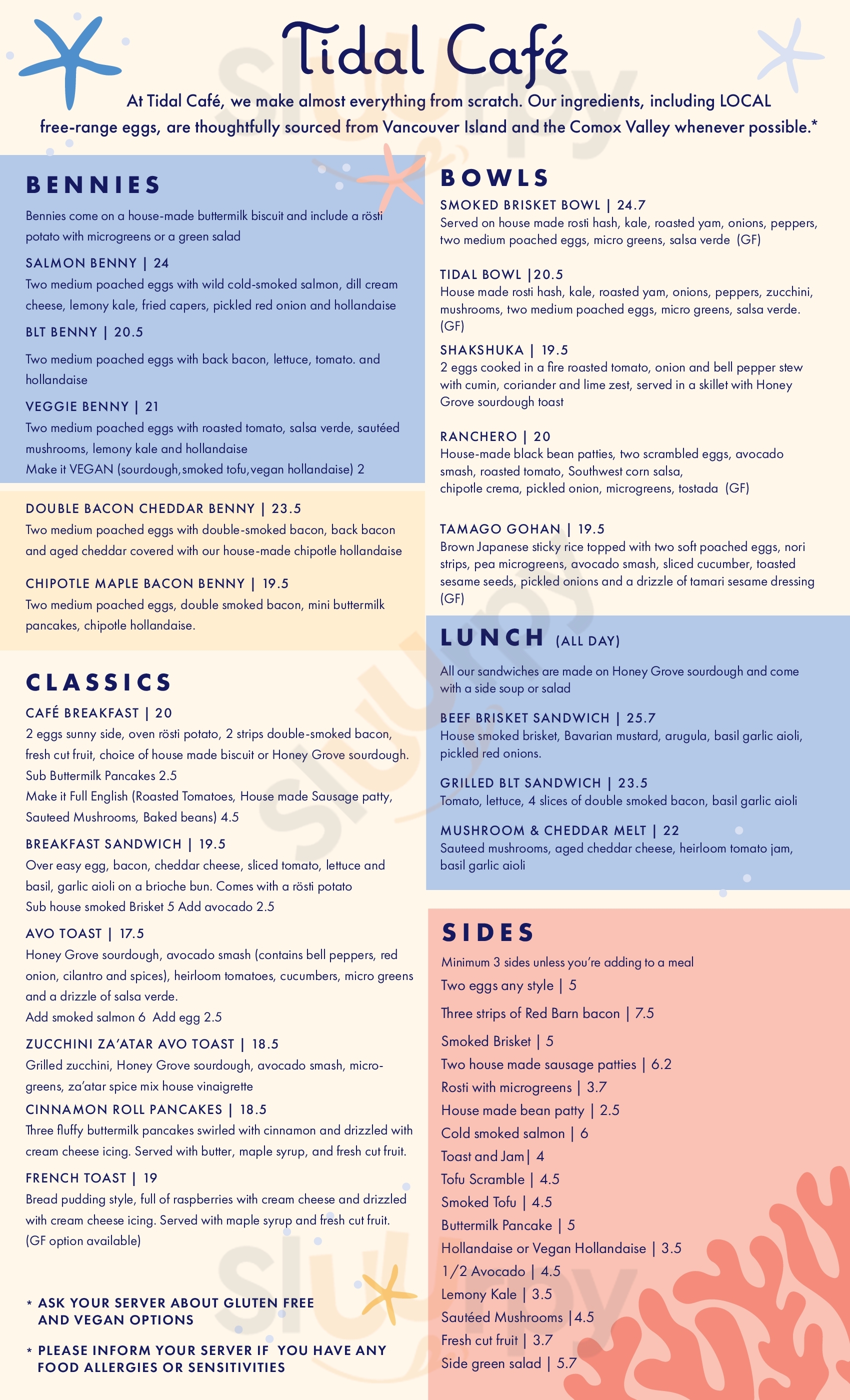 Tidal Cafe Comox Menu - 1