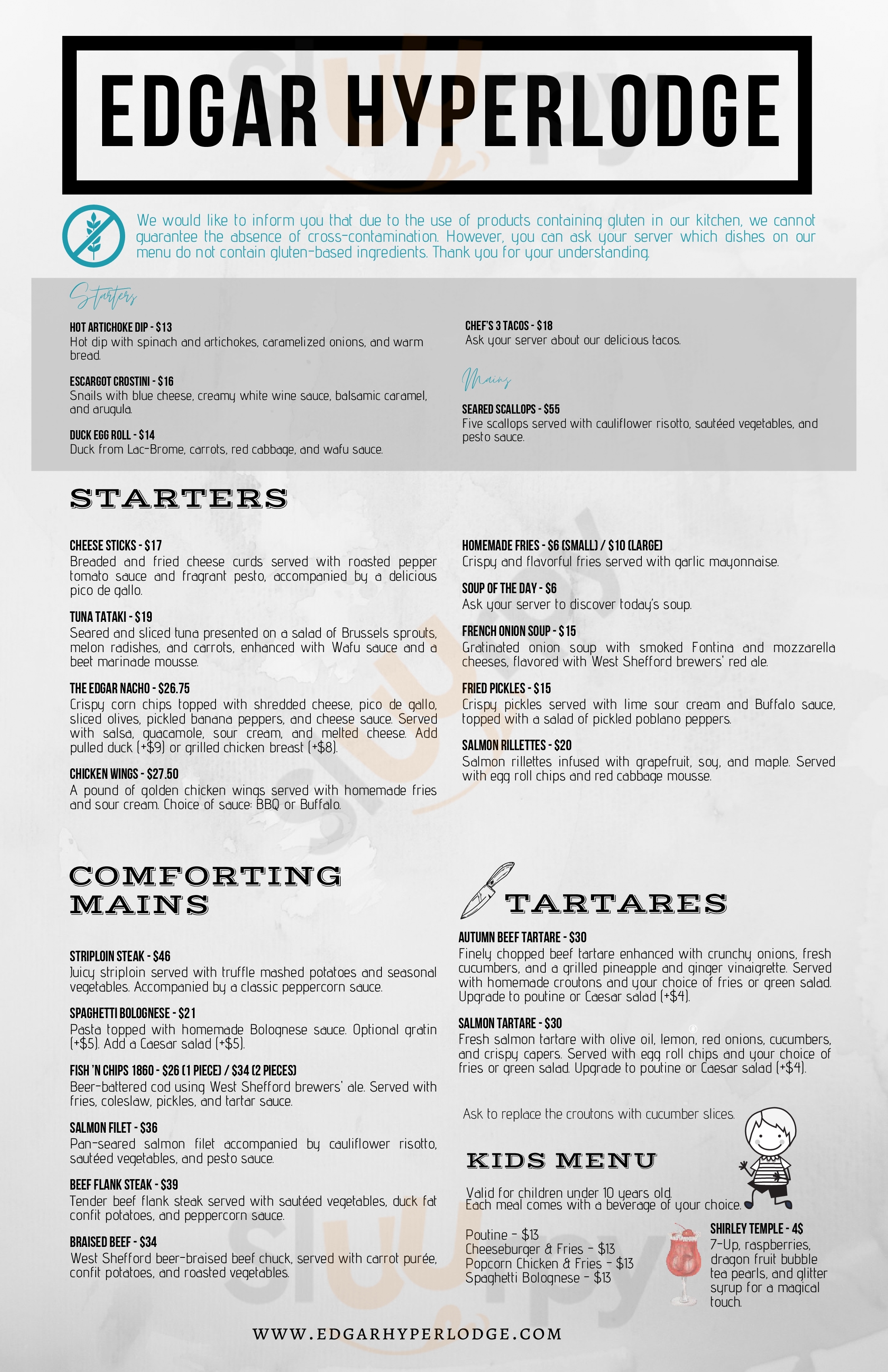 Edgar Hyperlodge Montreal Montreal Menu - 1