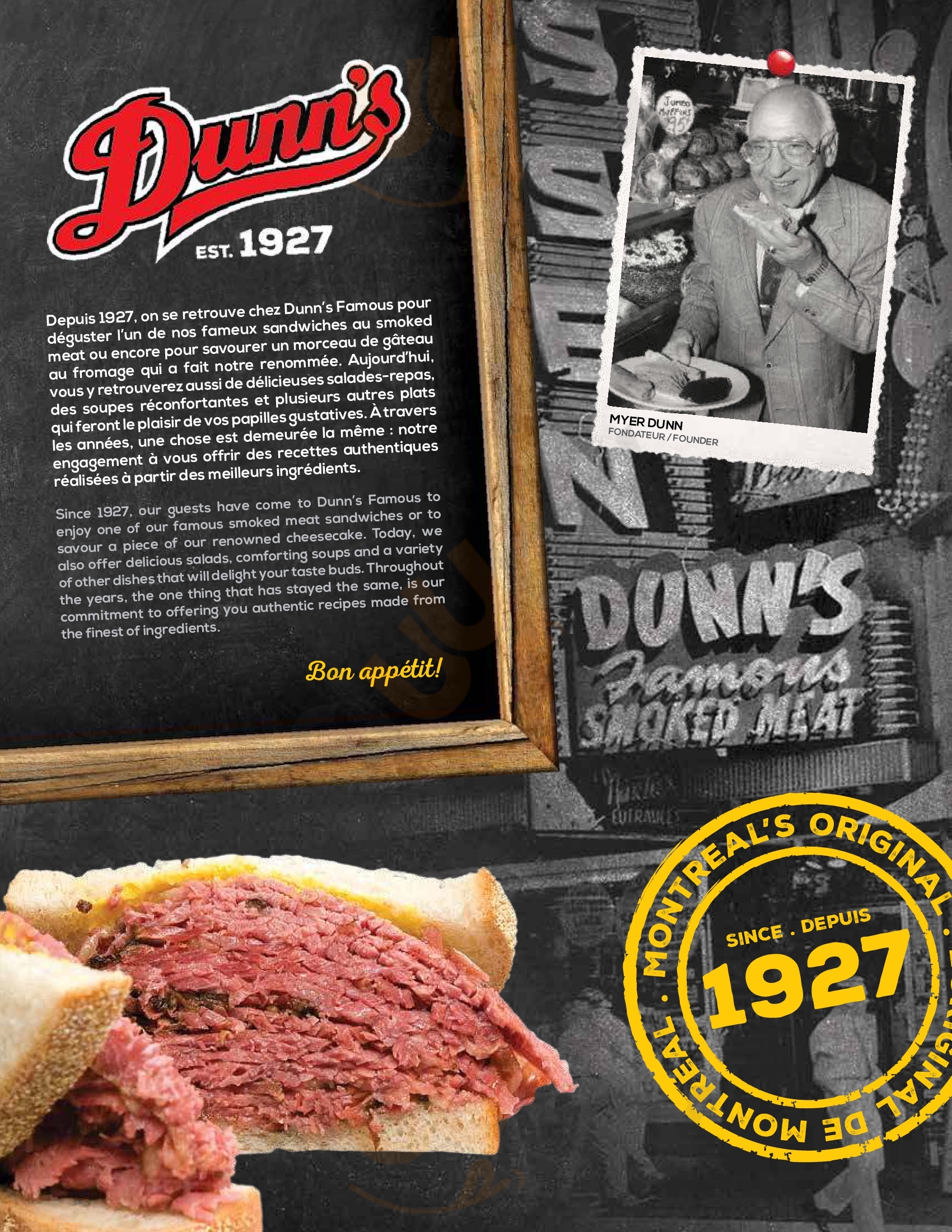 Dunn's Famous St-eustache Saint-Eustache Menu - 1