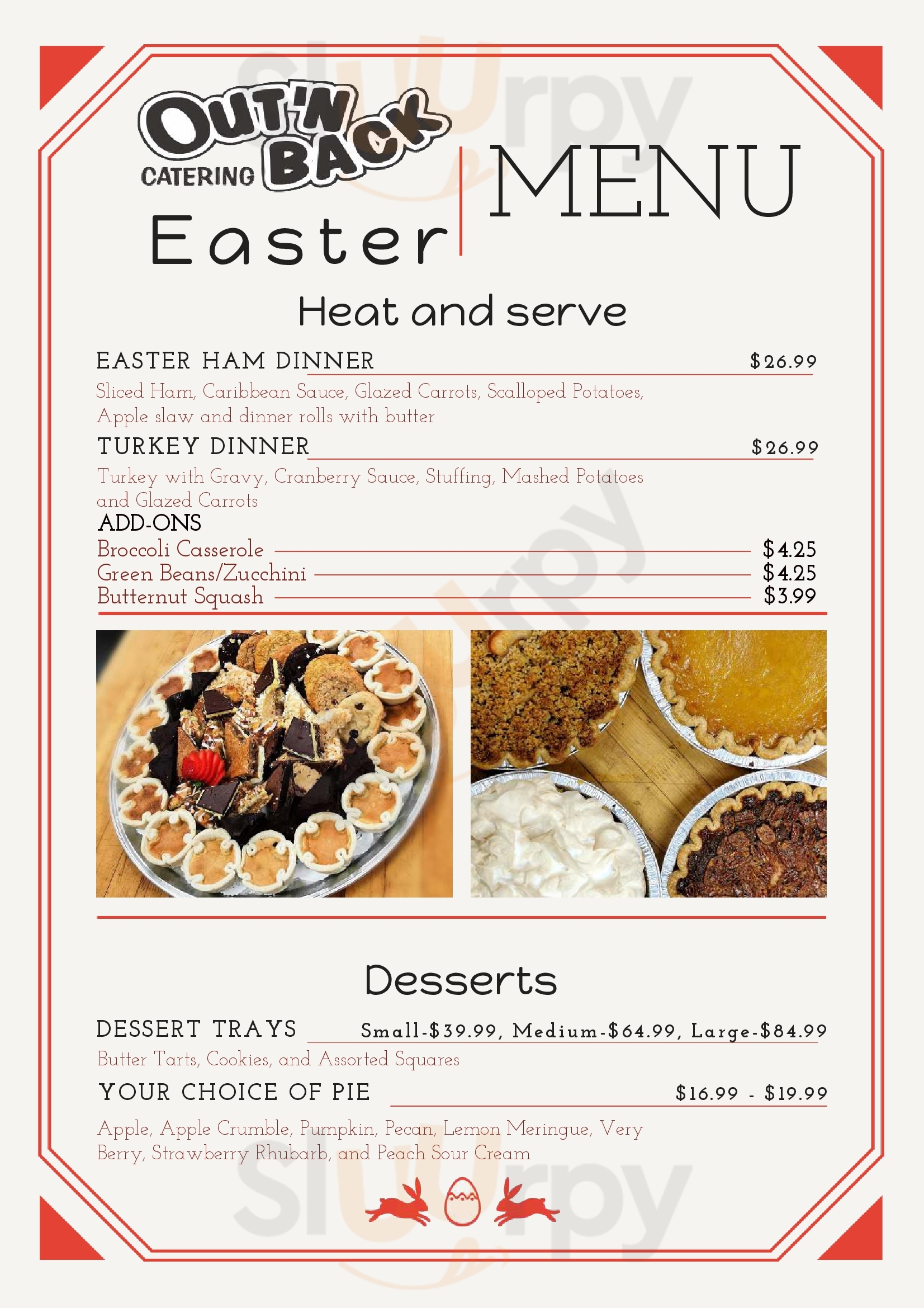 Main Menu - Out 'n Back Catering & Takeout