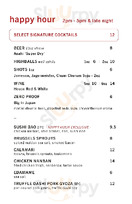 Minami Toronto menu